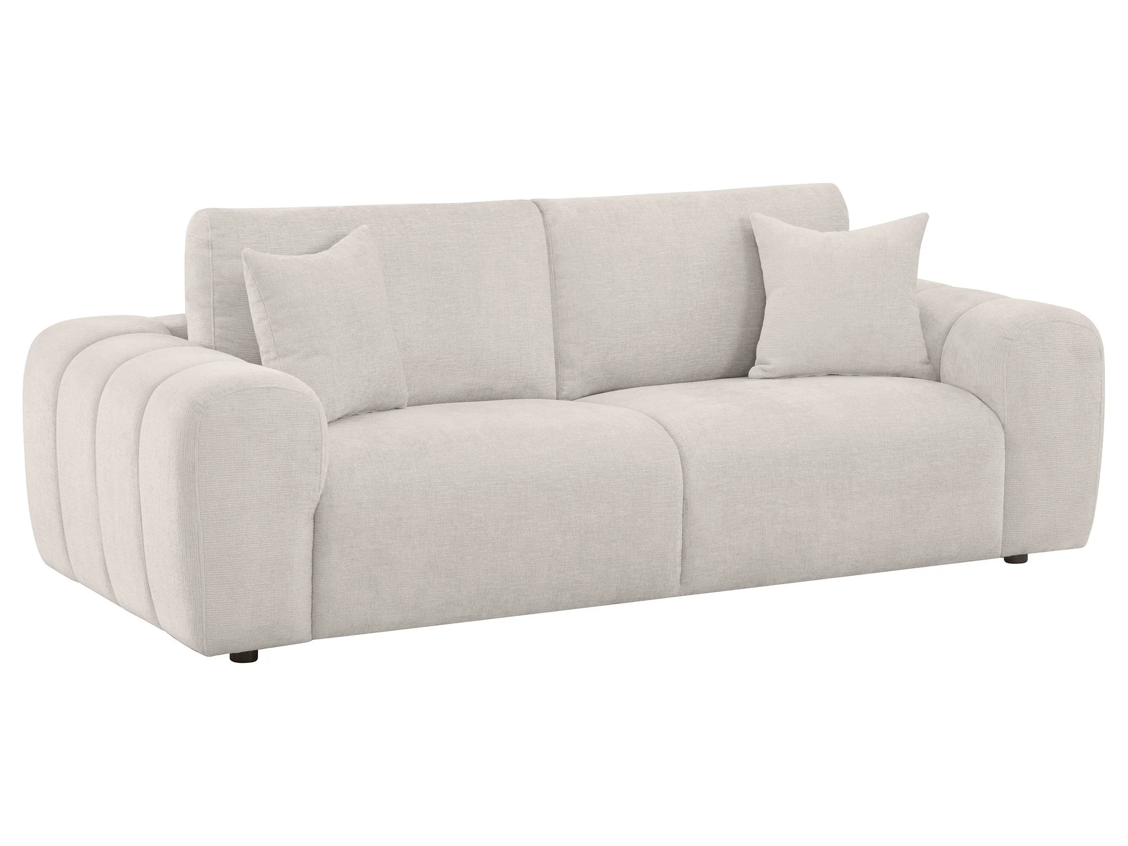 Burnett Ivory Chenille Upholstered Wide Arm Sofa