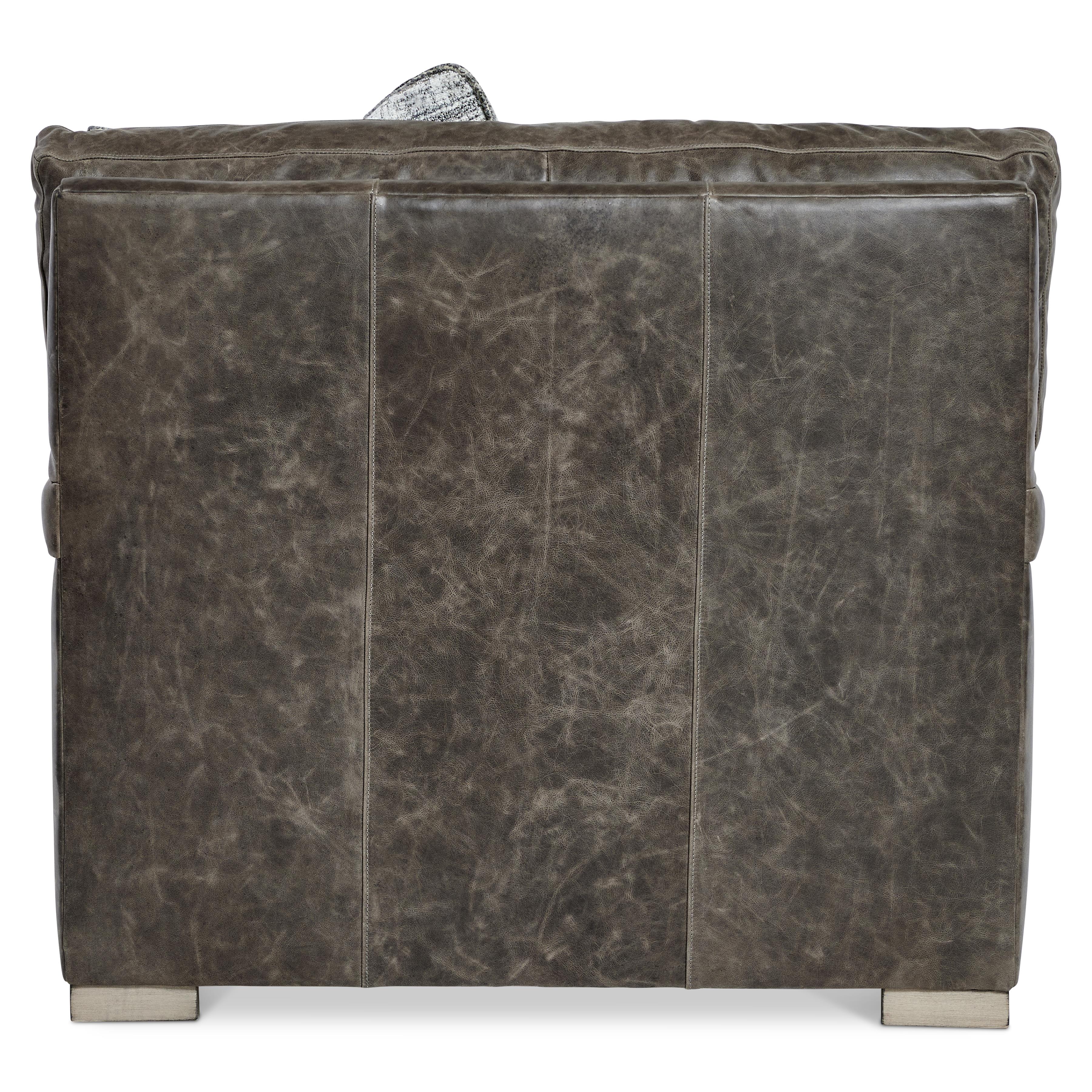 Burnham Brown/Grey Leather Chair - Image 4