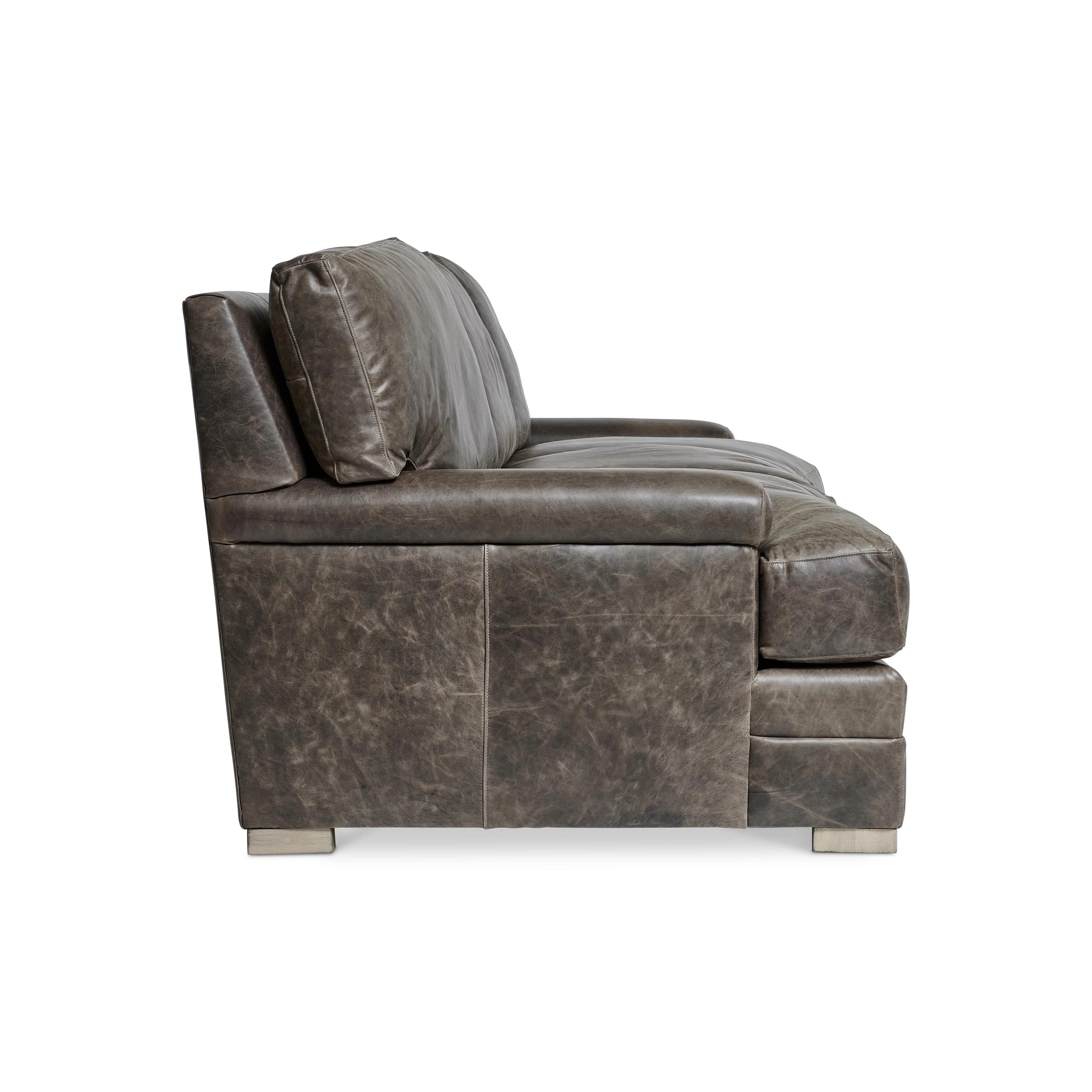 Burnham Brown/Grey Leather Sofa - Image 10