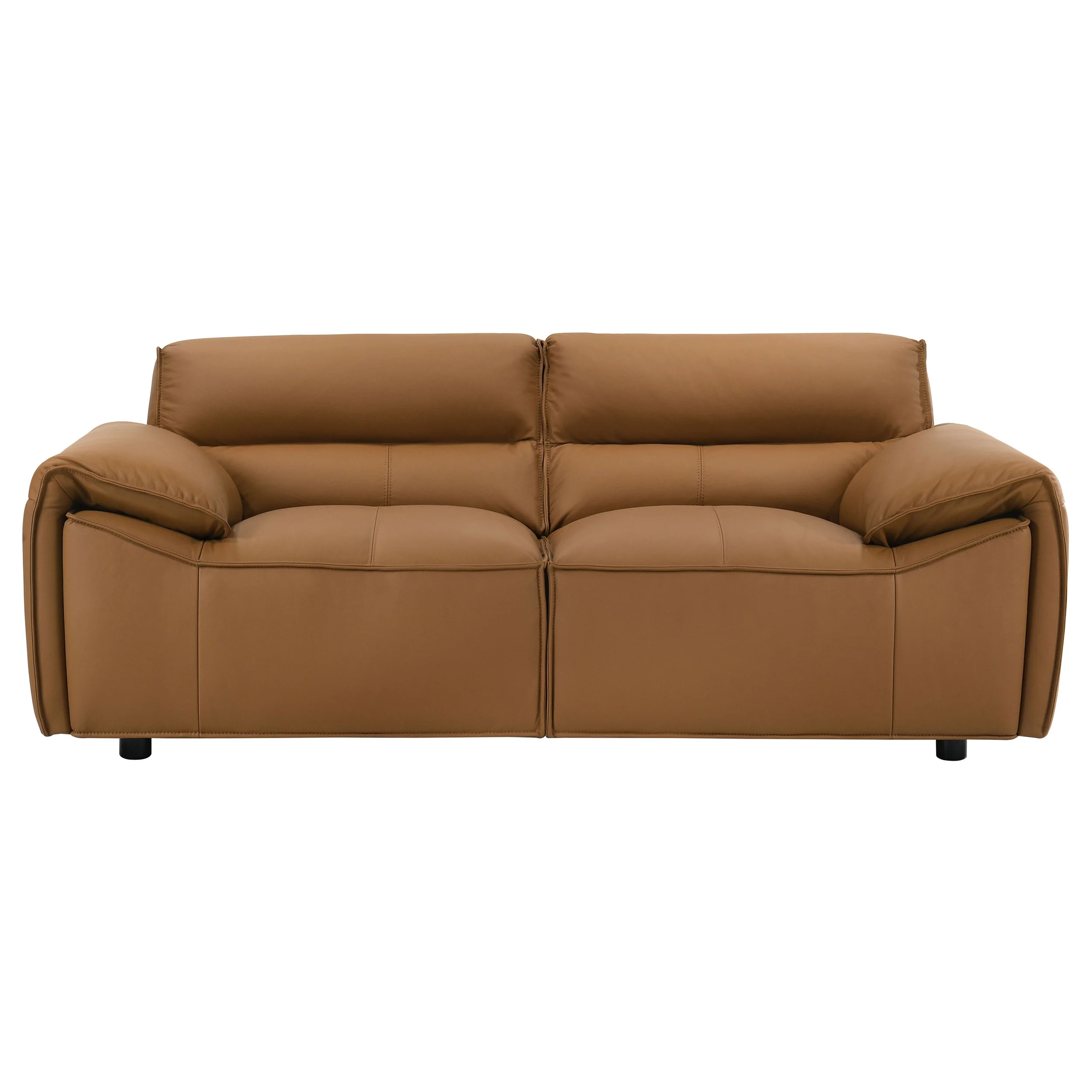 Buxton Orange 2-piece Top Grain Leather Upholstered Sofa Set - Image 9