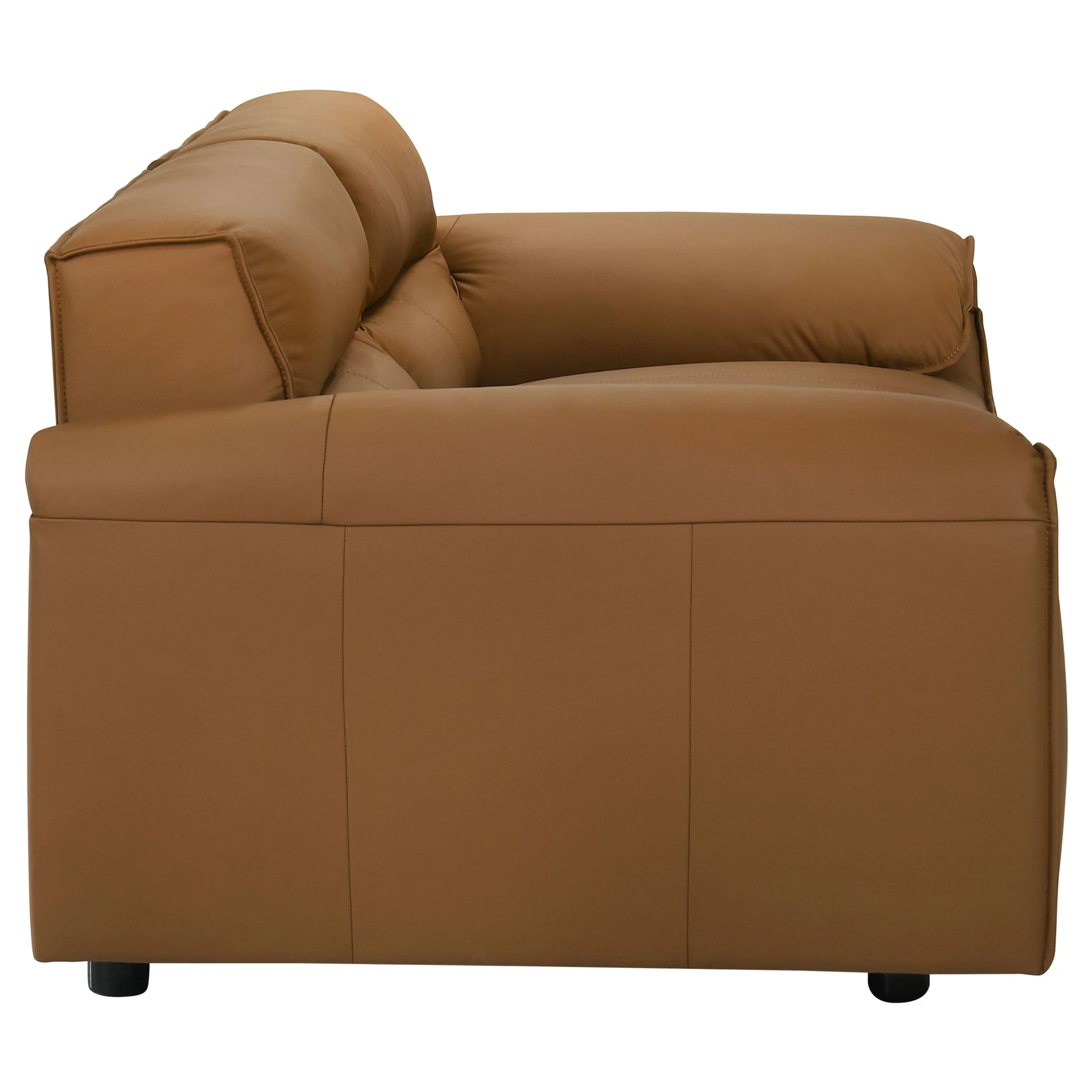 Buxton Orange Top Grain Leather Upholstered Loveseat - Image 8
