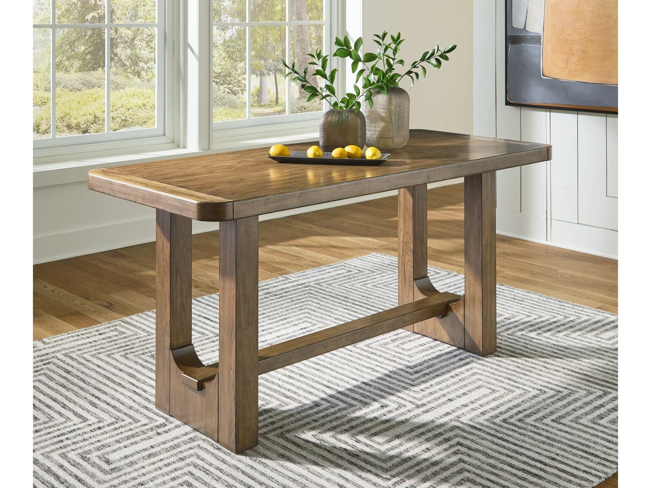 Cabalynn Light Brown Rectangular Counter Height Dining Room Table (Online Special Price)