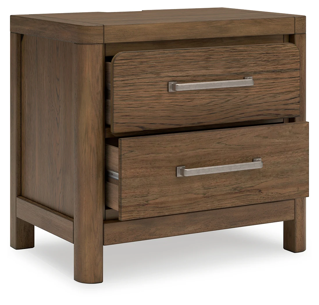 Cabalynn Oatmeal/Light Brown King Upholstered Bedroom Set with 2 Nightstands - Image 10