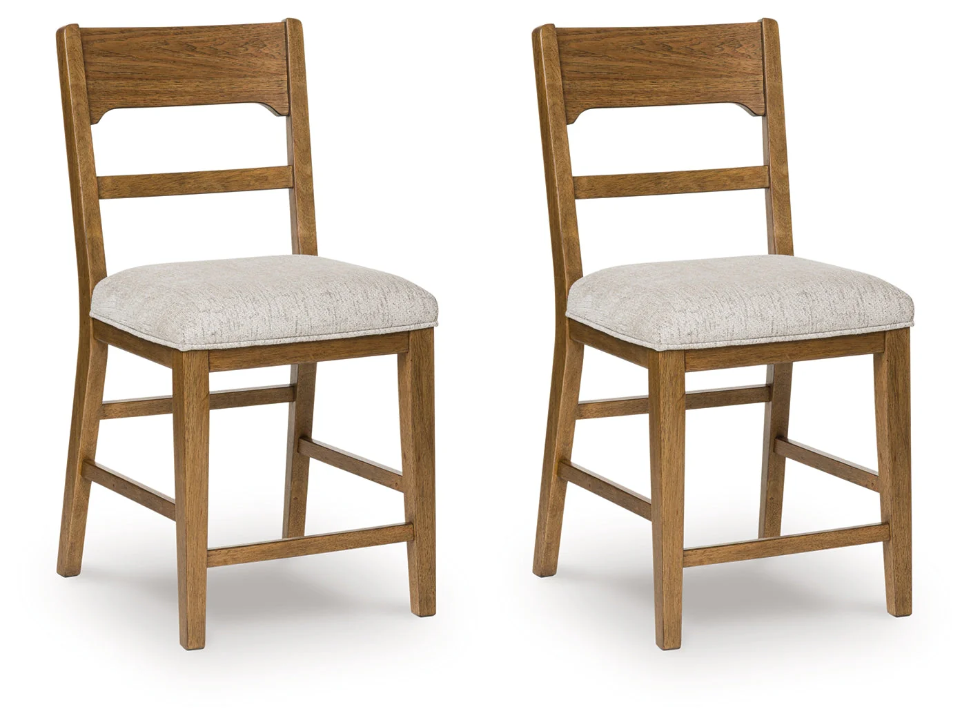 Cabalynn Oatmeal/Light Brown Upholstered Barstool (Set of 2) (Online Special Price)