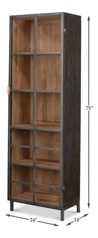 Cabinet of Curiosities Grey A Gem Of A Handle Display Cabinet Right - Image 15