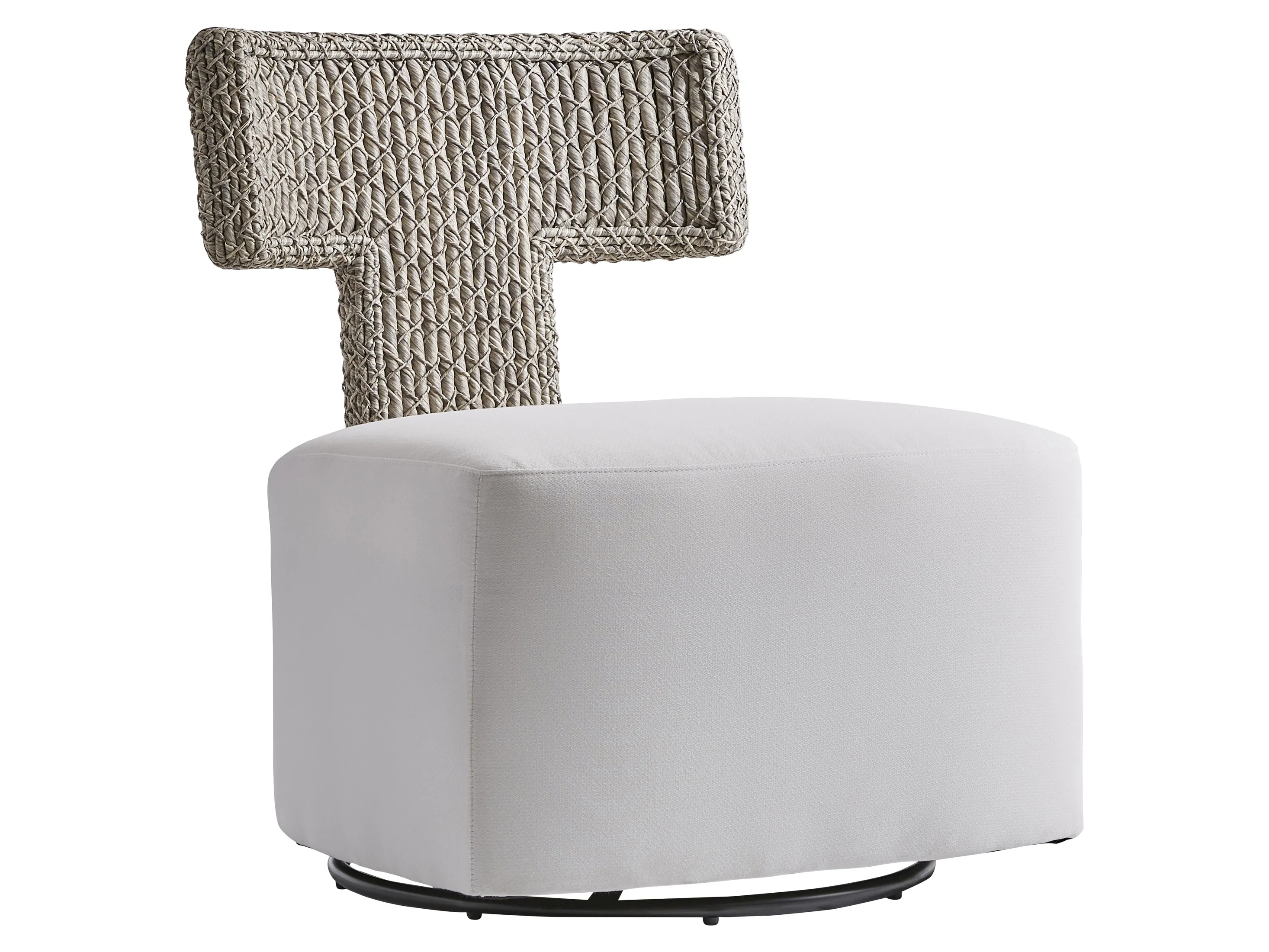 Cabo Egret Grey/White/Cream Outdoor Swivel Chair