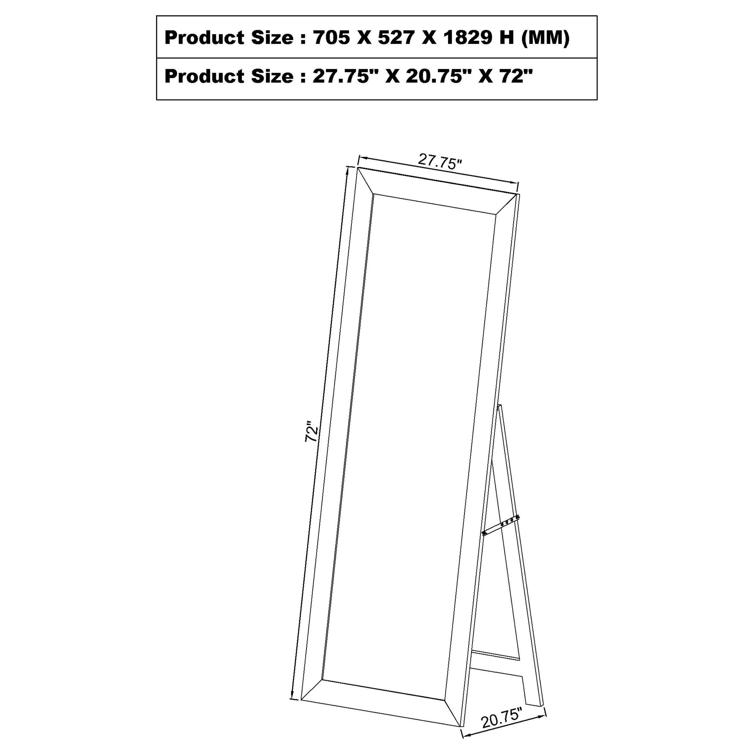 Cadence Mango Tempered Glass Full Length Standing Mirror - Image 7