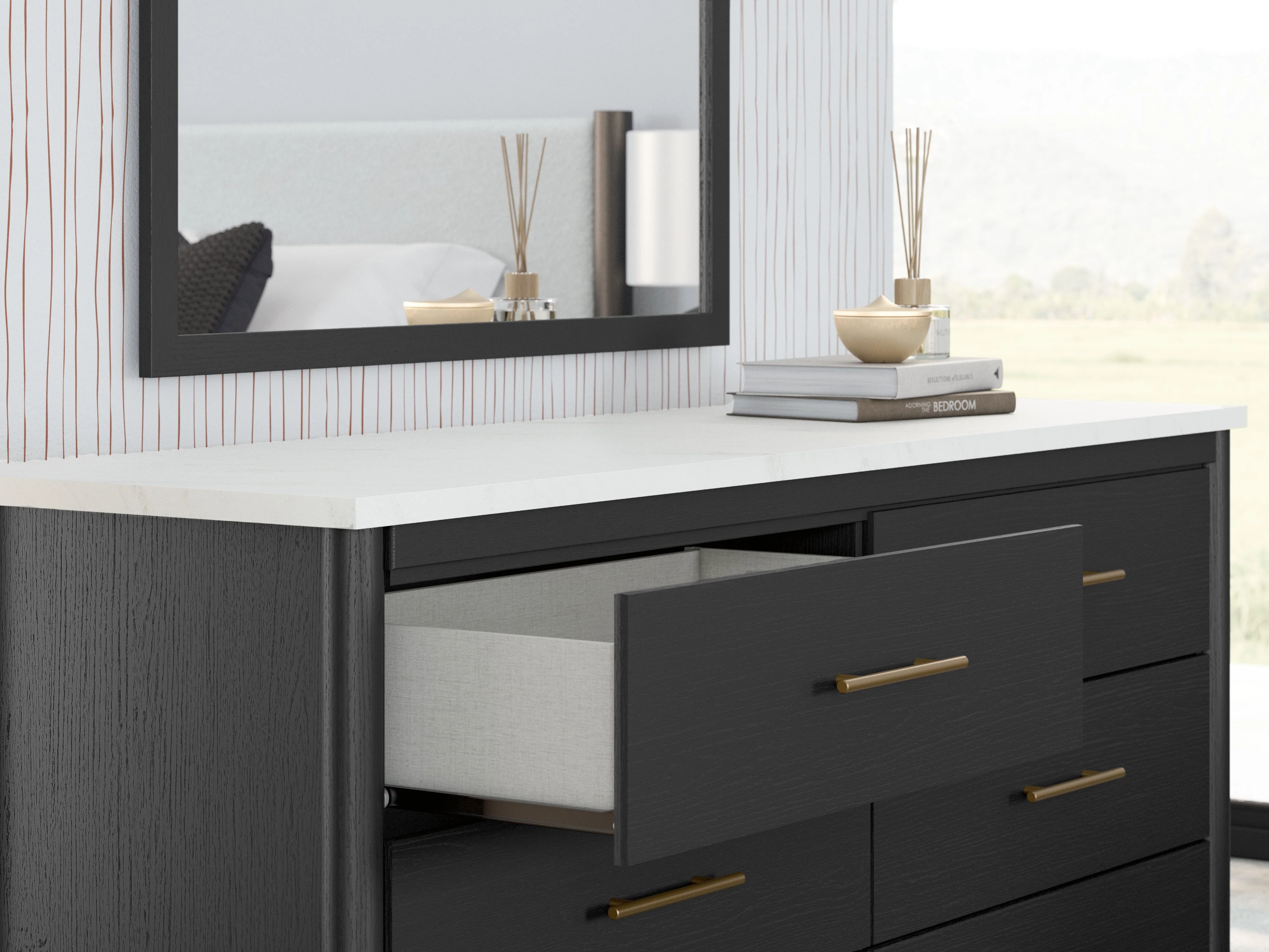 Cadmori Black/White Dresser and Mirror (Online Special Price) - Image 9