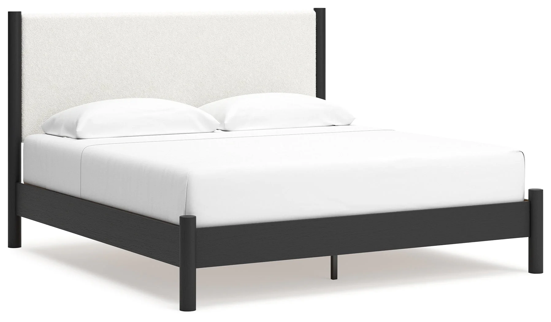 Cadmori Black/White King Upholstered Panel Bed (Online Special Price) - Image 2