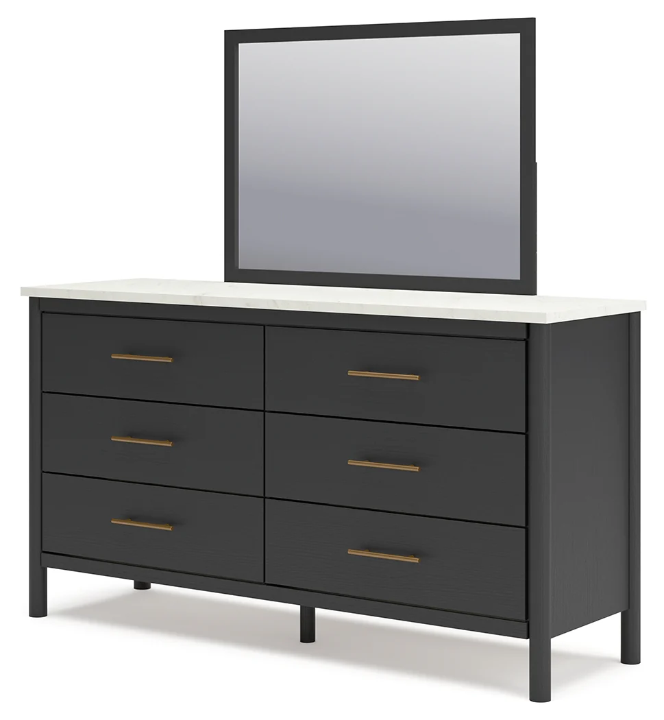 Cadmori Black/White Queen Panel Bedroom Set with Dresser, Mirror and Nightstand - Image 22