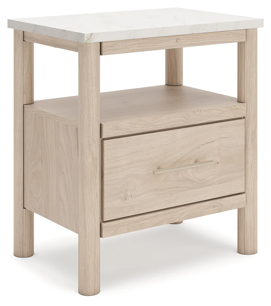 Cadmori Tan King Panel Bedroom Set with Dresser and 2 Nightstands - Image 8