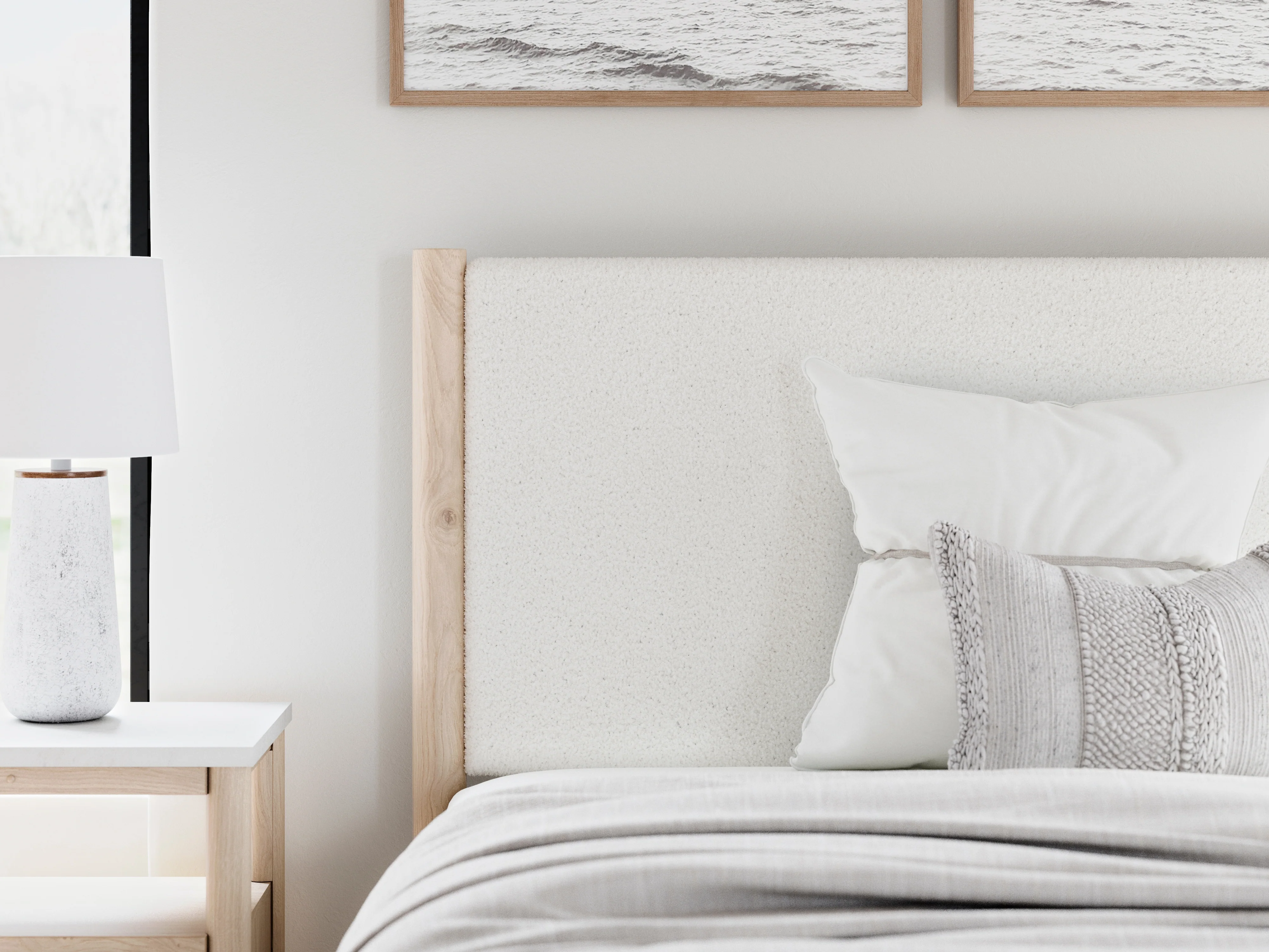 Cadmori Two-tone Full Upholstered Panel Bed, Dresser and Mirror (Online Special Price) - Image 17