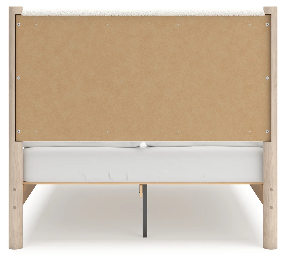 Cadmori Two-tone Full Upholstered Panel Bed, Dresser and Mirror - Image 12