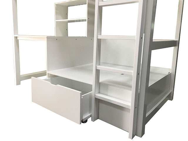 Callistus White Twin Workstation Loft Bed - Image 4