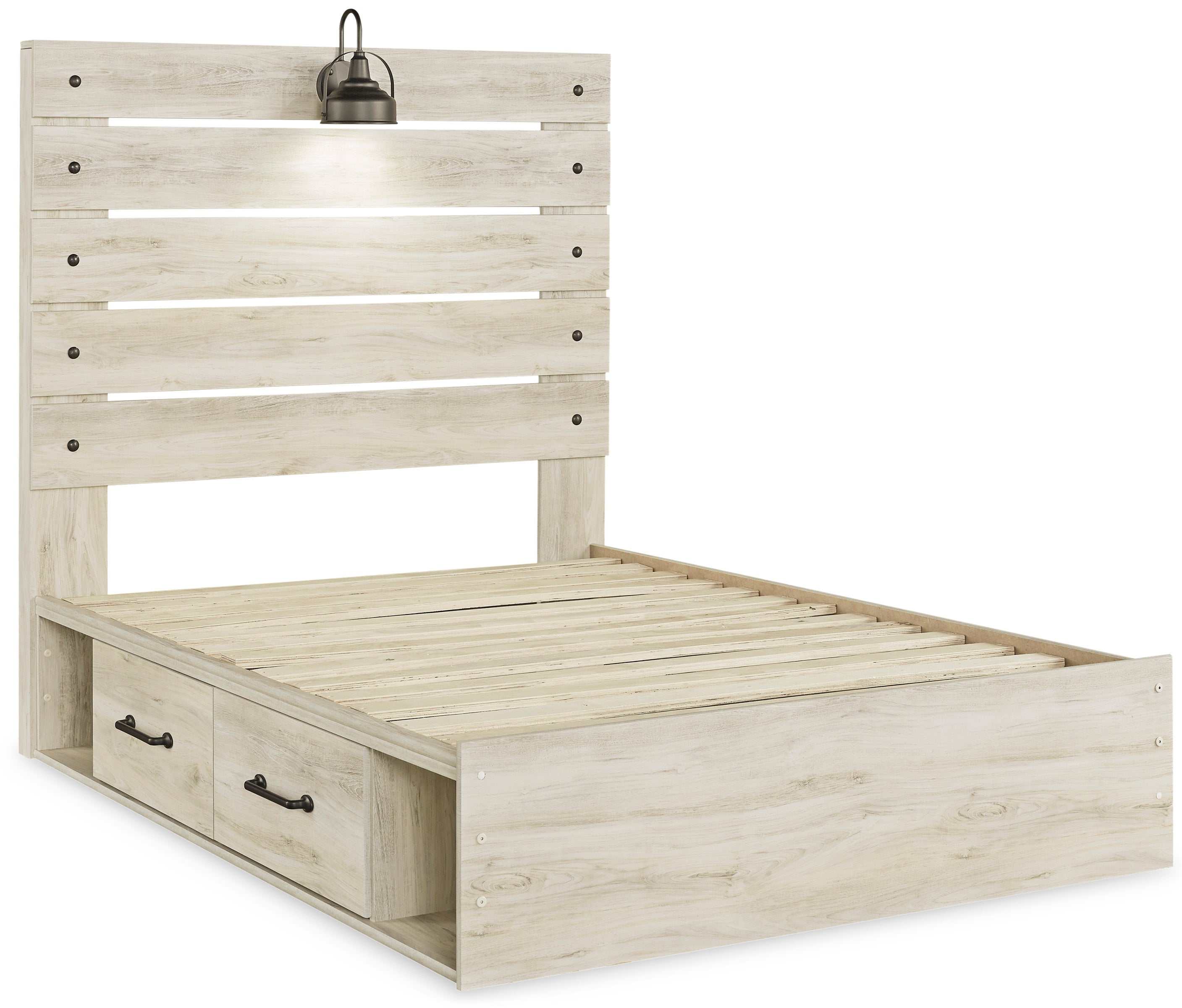 Cambeck Whitewash Full Panel Youth Bed w/ 2 Storage Drawers (Online Special Price) - Image 2