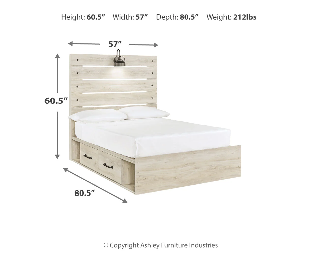 Cambeck Whitewash Full Panel Storage Bedroom Set with Dresser and Nightstand - Image 15