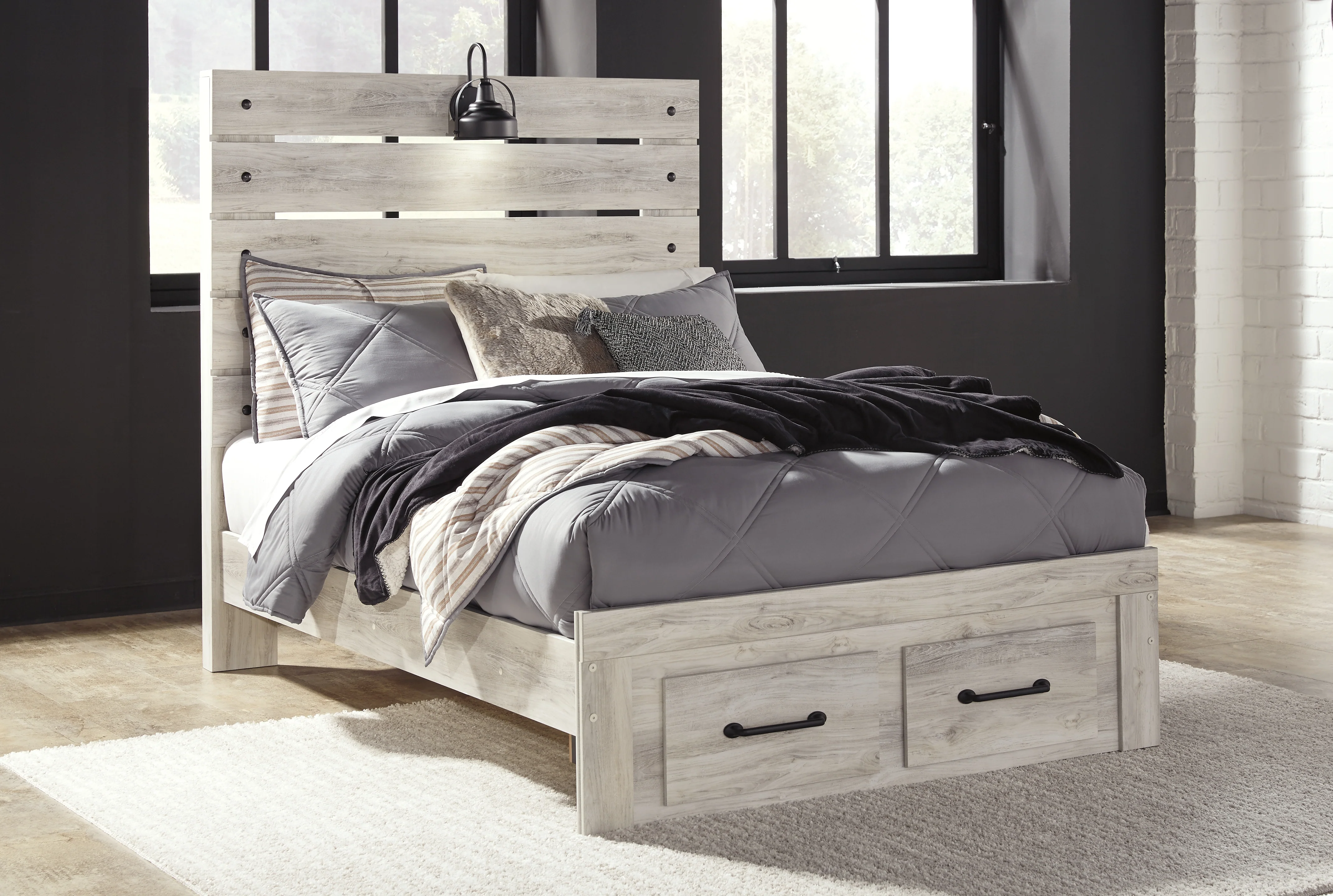 Cambeck Whitewash Full Storage Bed, Dresser and Mirror - Image 14