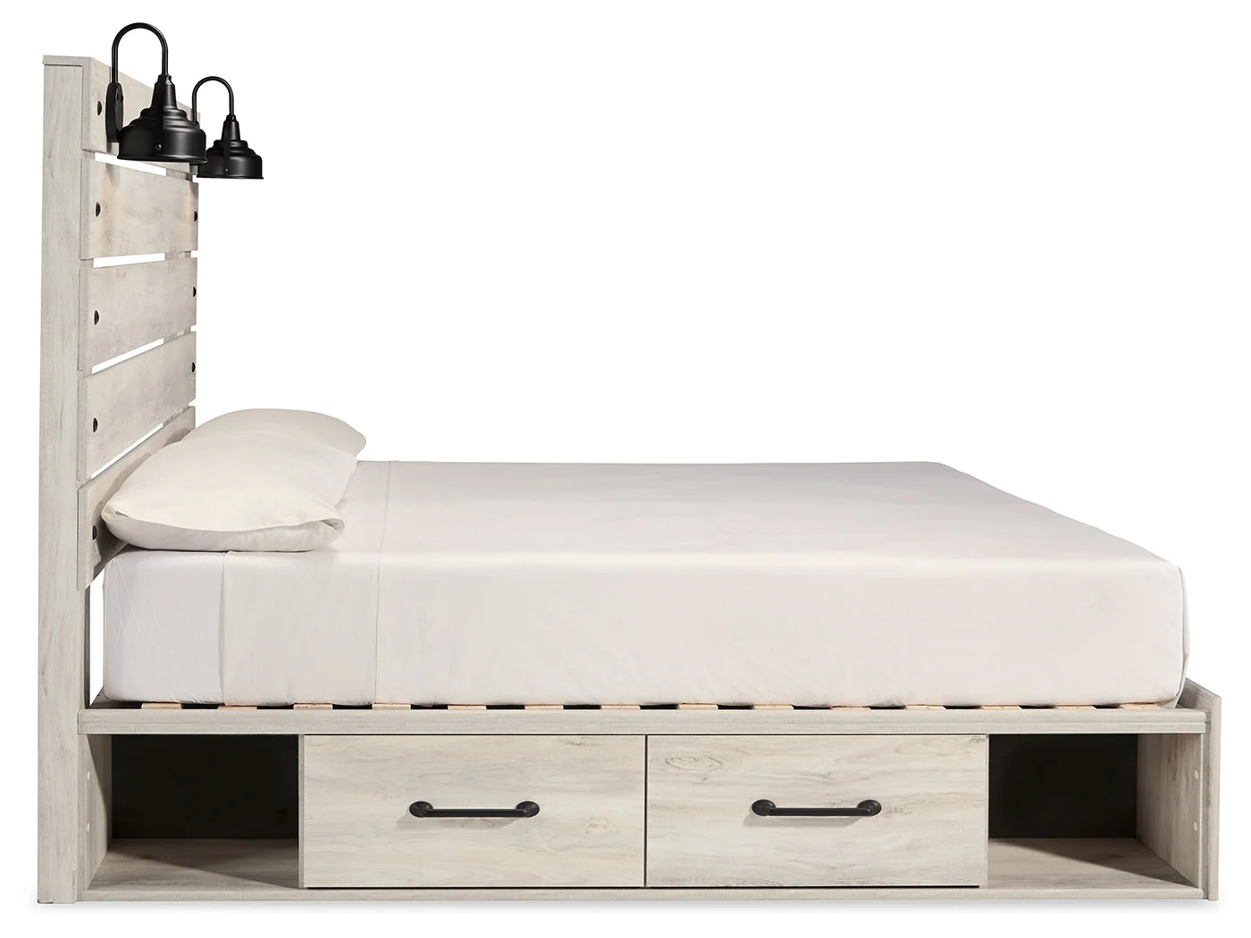 Cambeck Whitewash King Panel Bedroom Set with Storage and 2 Nightstands (Online Special Price) - Image 4