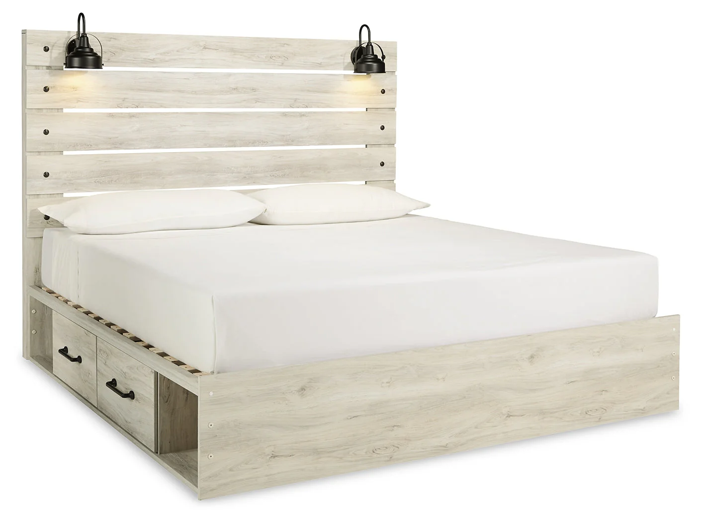 Cambeck Whitewash King Panel Bedroom Set with Storage, Chest and Nightstand (Online Special Price) - Image 2