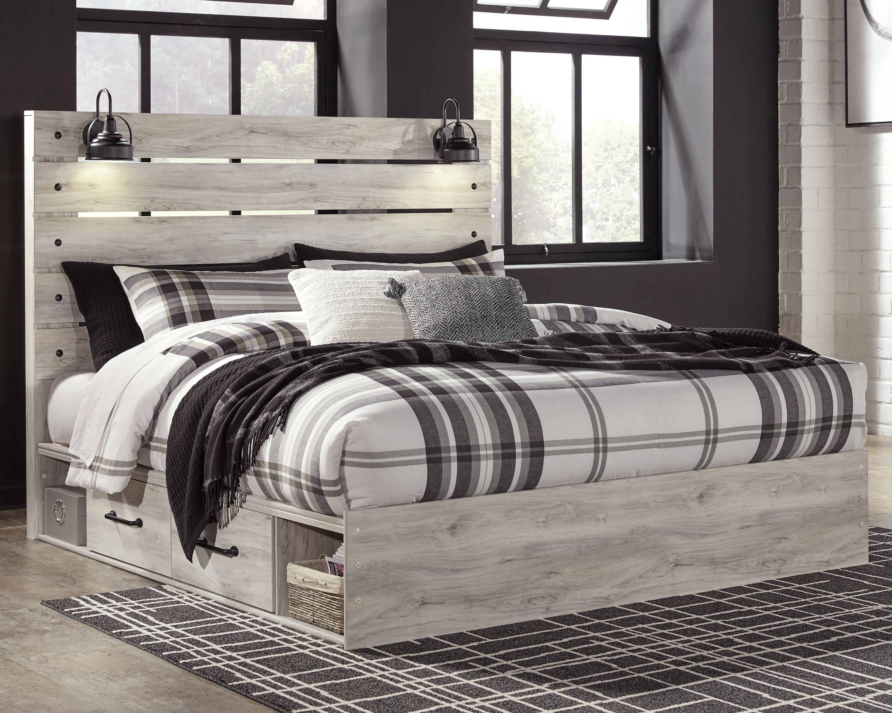 Cambeck Whitewash King Panel Bedroom Set with Storage, Chest and Nightstand - Image 18
