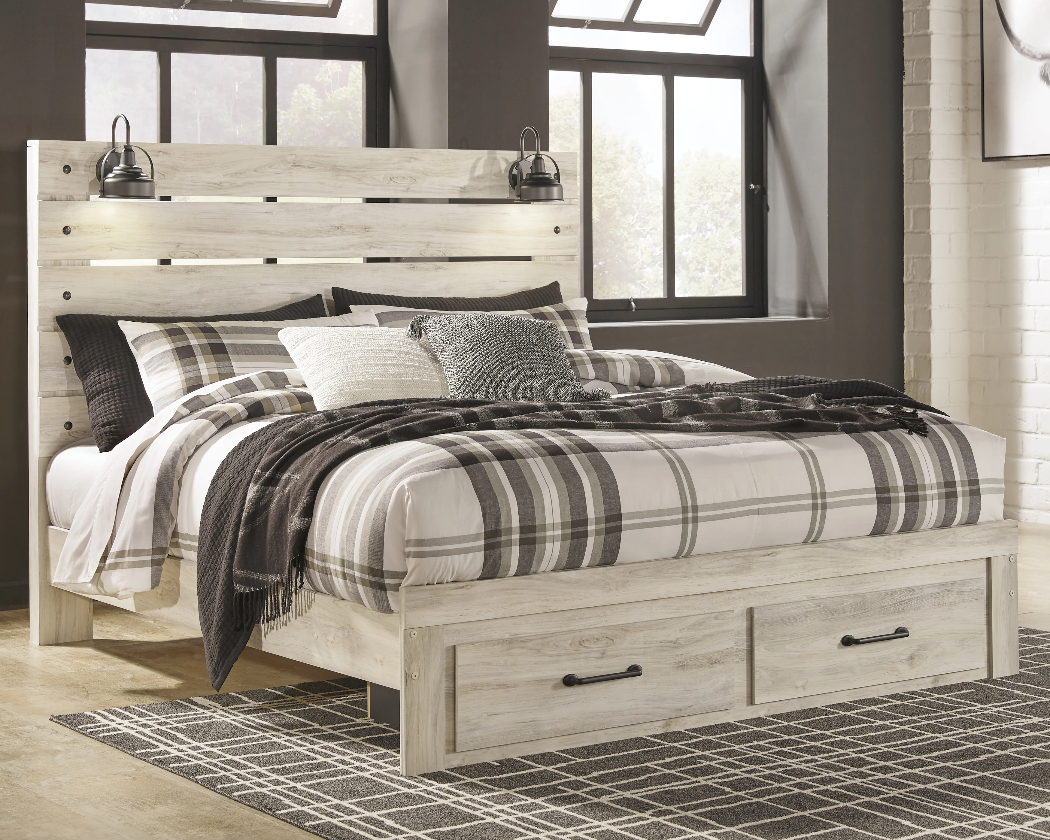 Cambeck Whitewash King Panel Storage Bed, Dresser, Mirror and Nightstand - Image 16