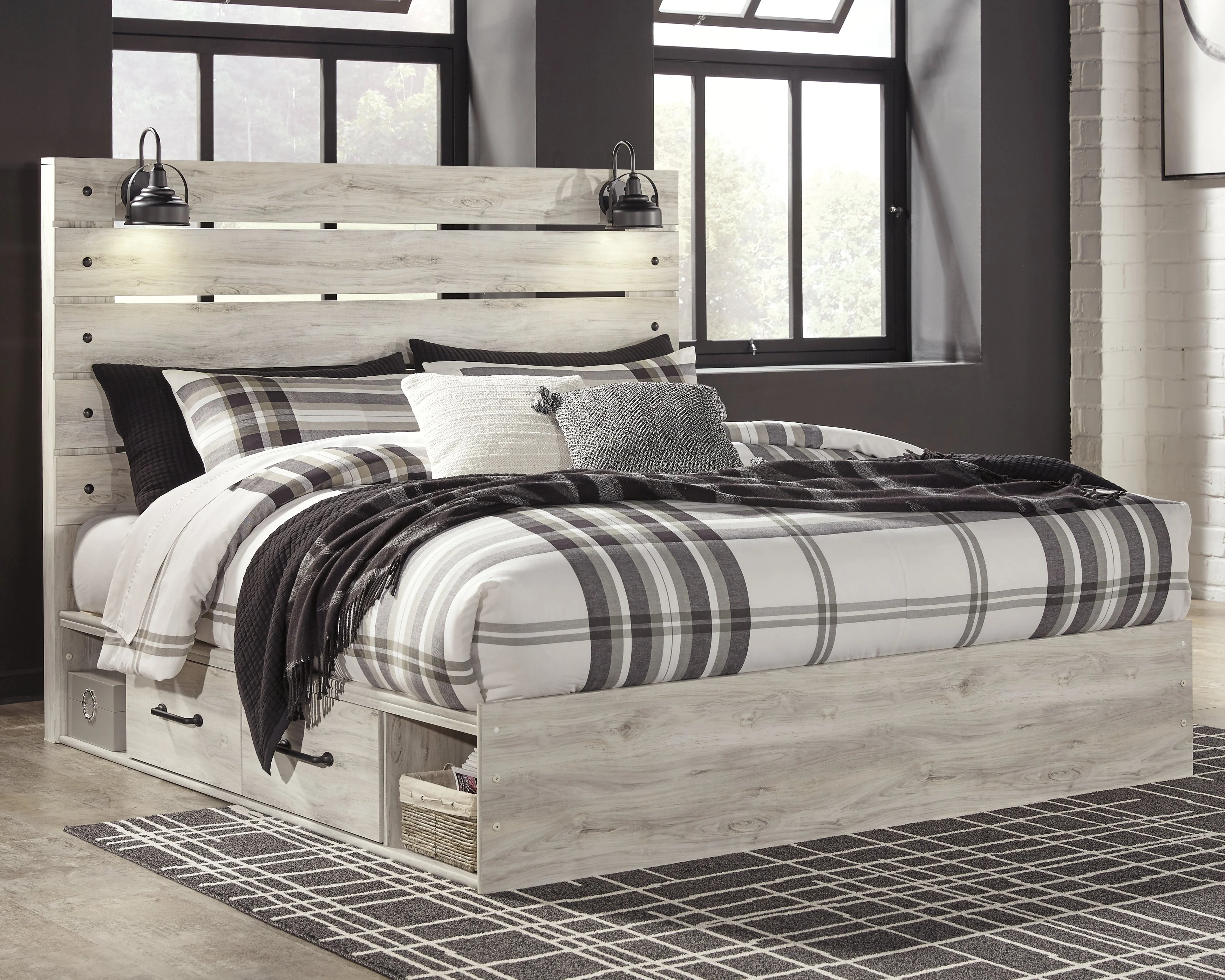 Cambeck Whitewash King Panel Storage Bedroom Set with. Dresser and Nightstand (Online Special Price) - Image 18