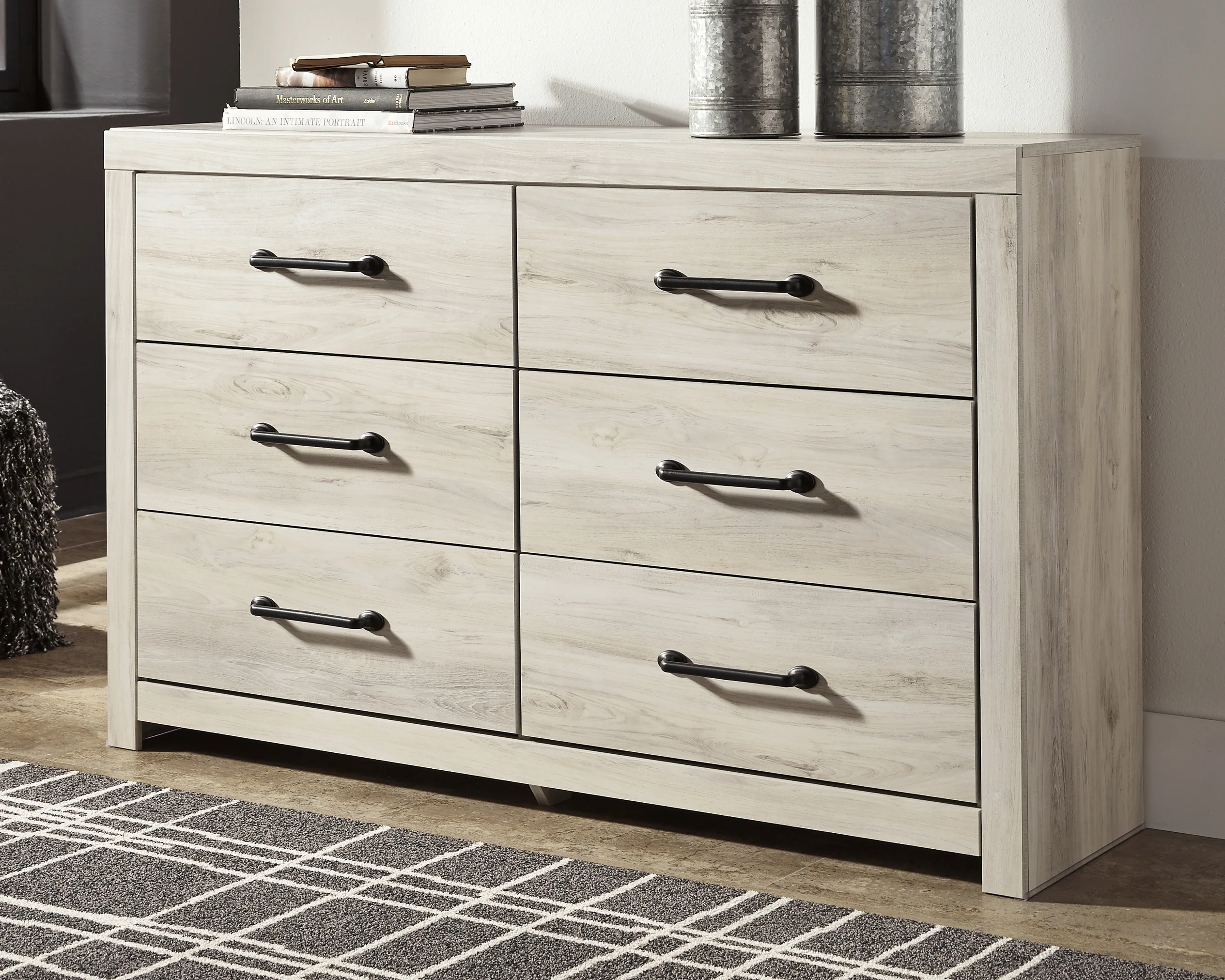 Cambeck Whitewash King Panel Storage Bedroom Set with. Dresser and Nightstand - Image 16