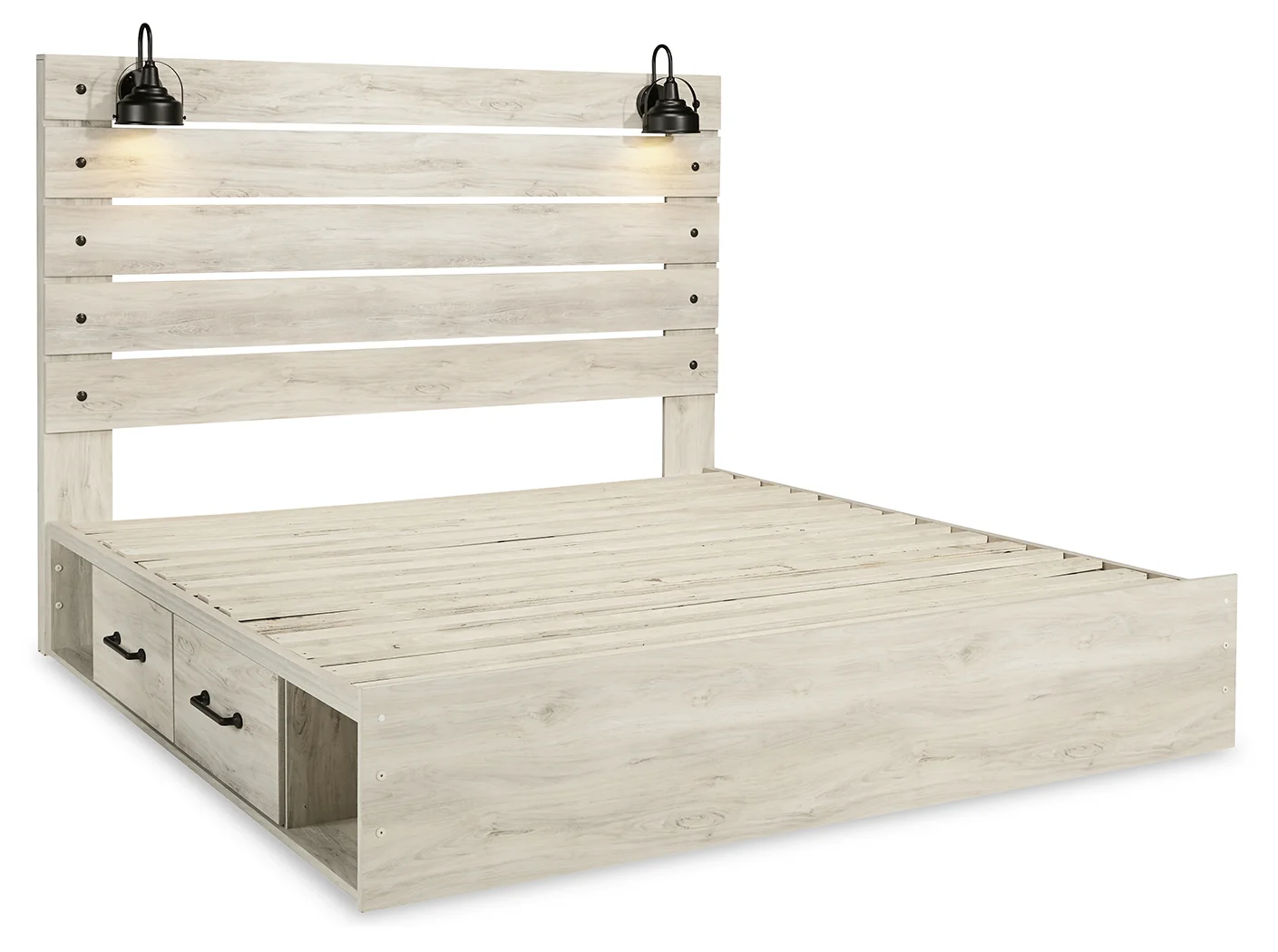 Cambeck Whitewash King Panel Storage Bedroom Set with Dresser, Mirror, Chest and Nightstand - Image 12