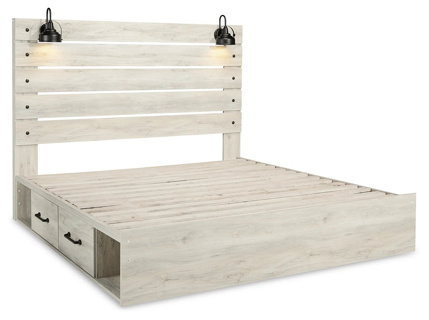 Cambeck Whitewash King Storage Bedroom Set with Dresser, Mirror and 2 Nightstands (Online Special Price) - Image 6