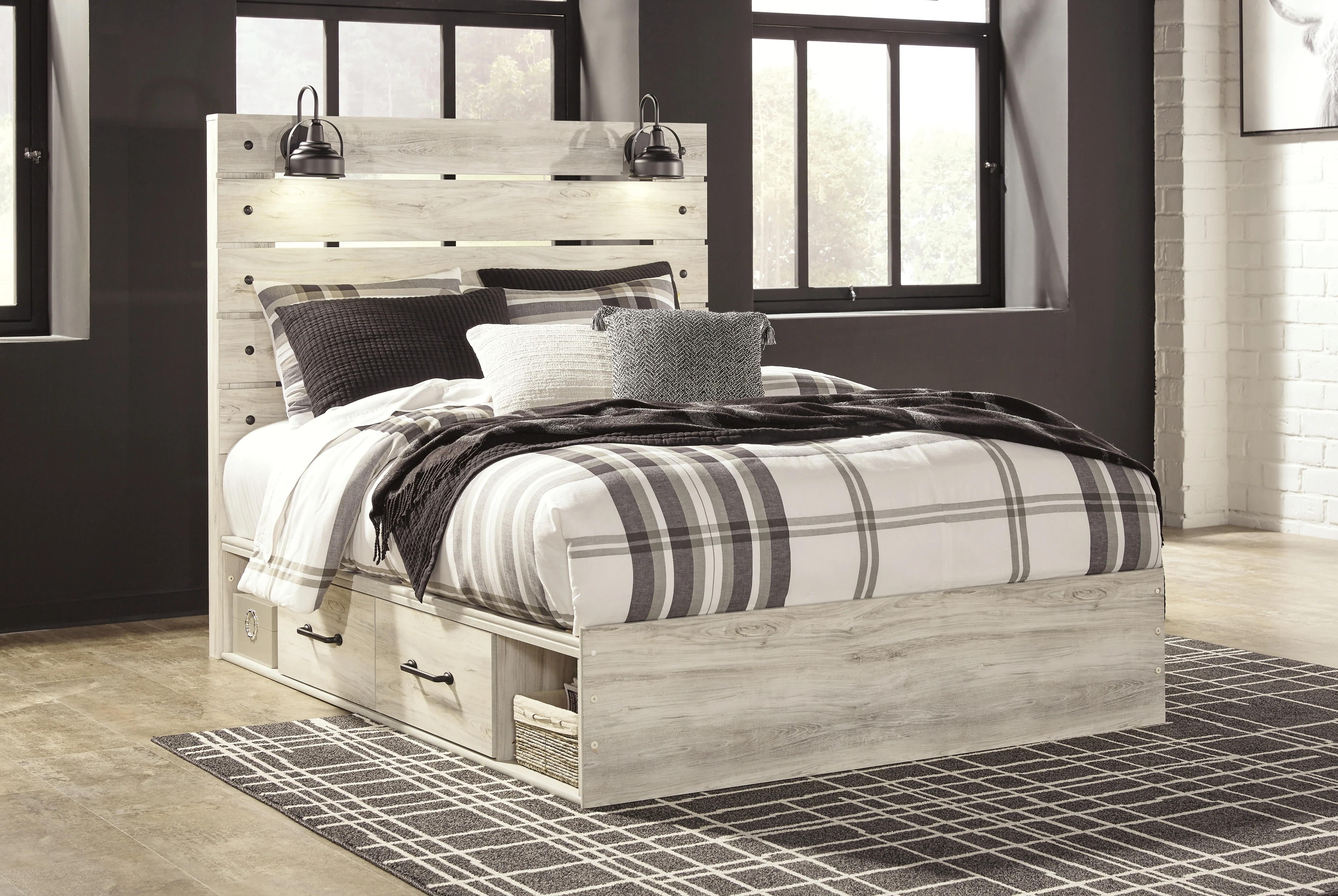 Cambeck Whitewash Queen Panel Bedroom Set with Storage and Dresser - Image 13