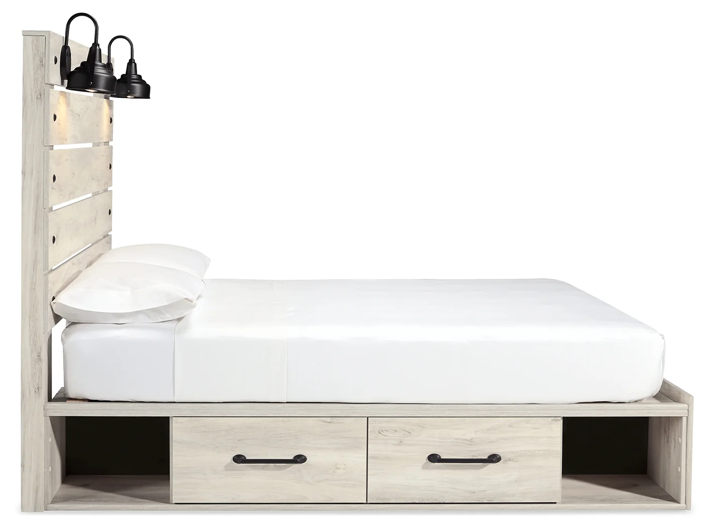 Cambeck Whitewash Queen Panel Bedroom Set with Storage, Dresser, Mirror, Chest and 2 Nightstands - Image 13
