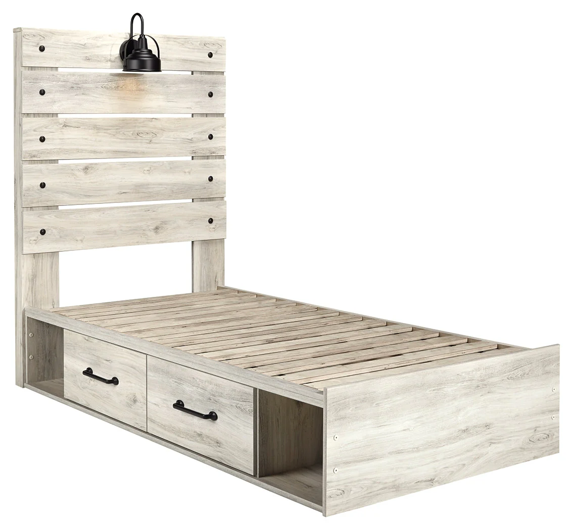 Cambeck Whitewash Twin Panel Bedroom Set with Storage, Dresser, Mirror, Chest and 2 Nightstands (Online Special Price) - Image 14