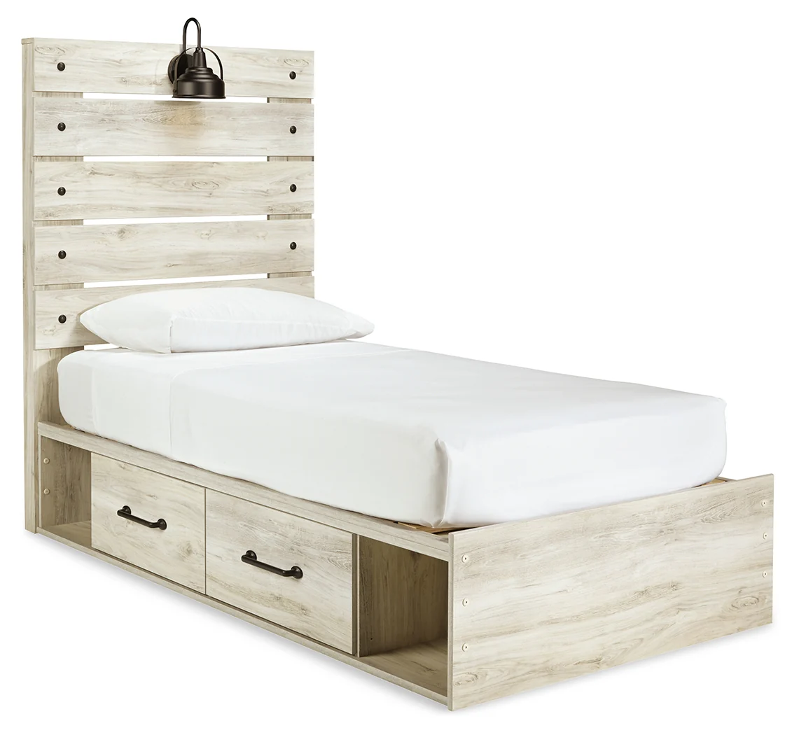 Cambeck Whitewash Twin Storage Bedroom Set with Dresser, Mirror and Nightstand - Image 5