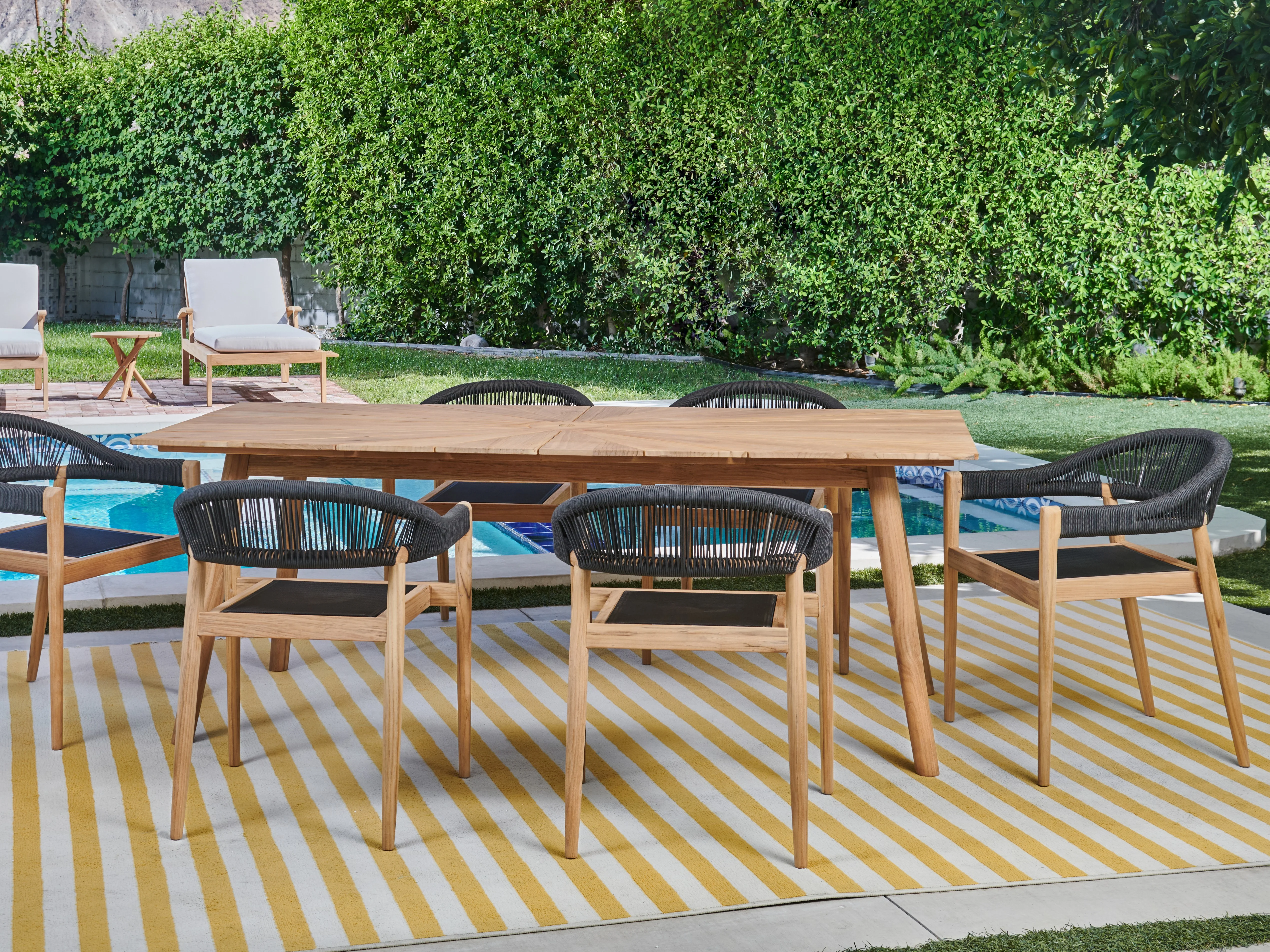 Cambria Rectangular Teak Outdoor Dining Table - Image 7