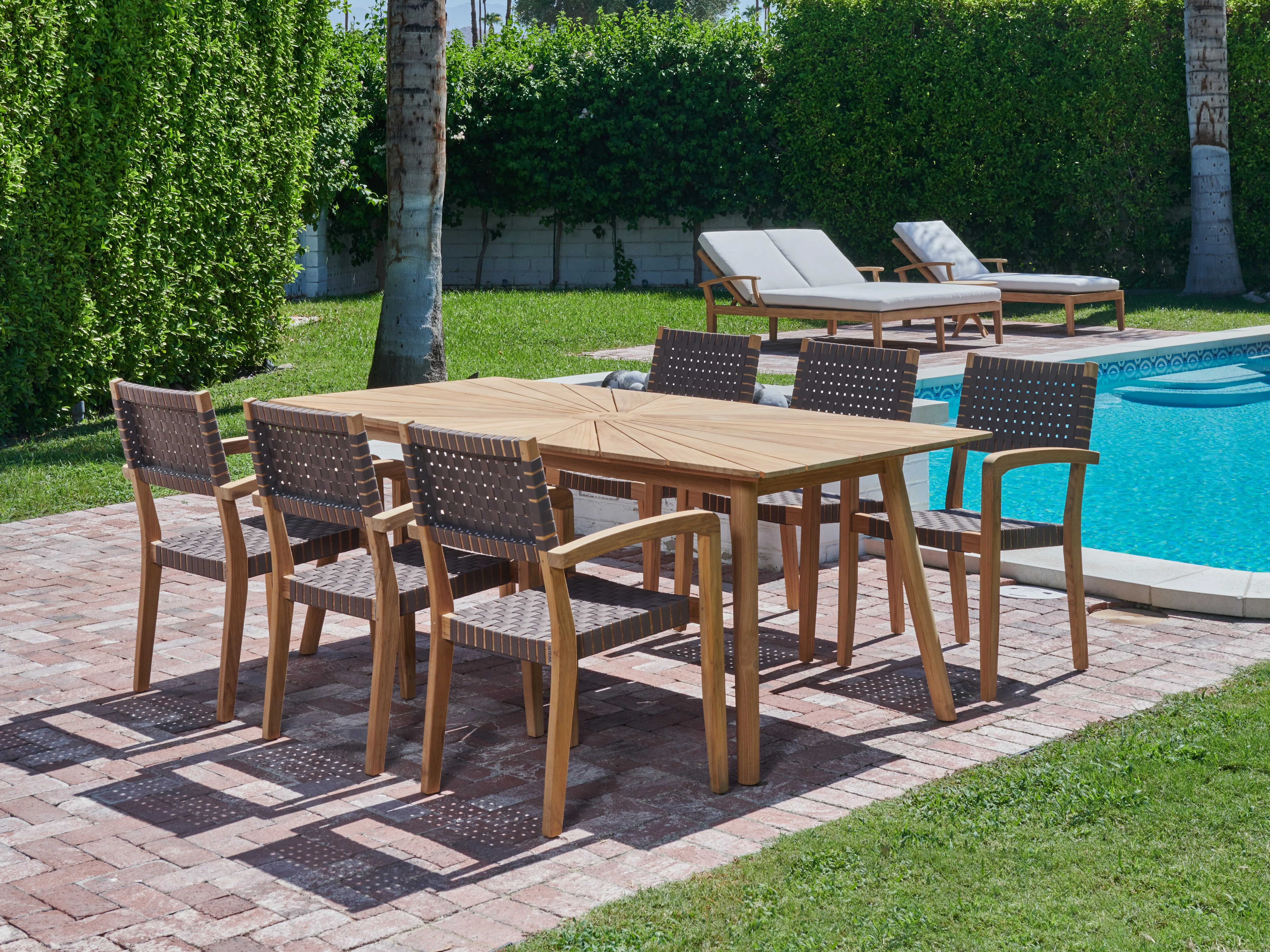 Cambria Rectangular Teak Outdoor Dining Table - Image 8