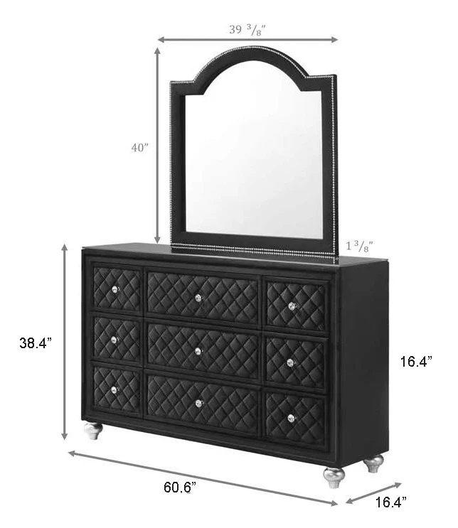 Cameo Black Panel Bedroom Set - Image 8