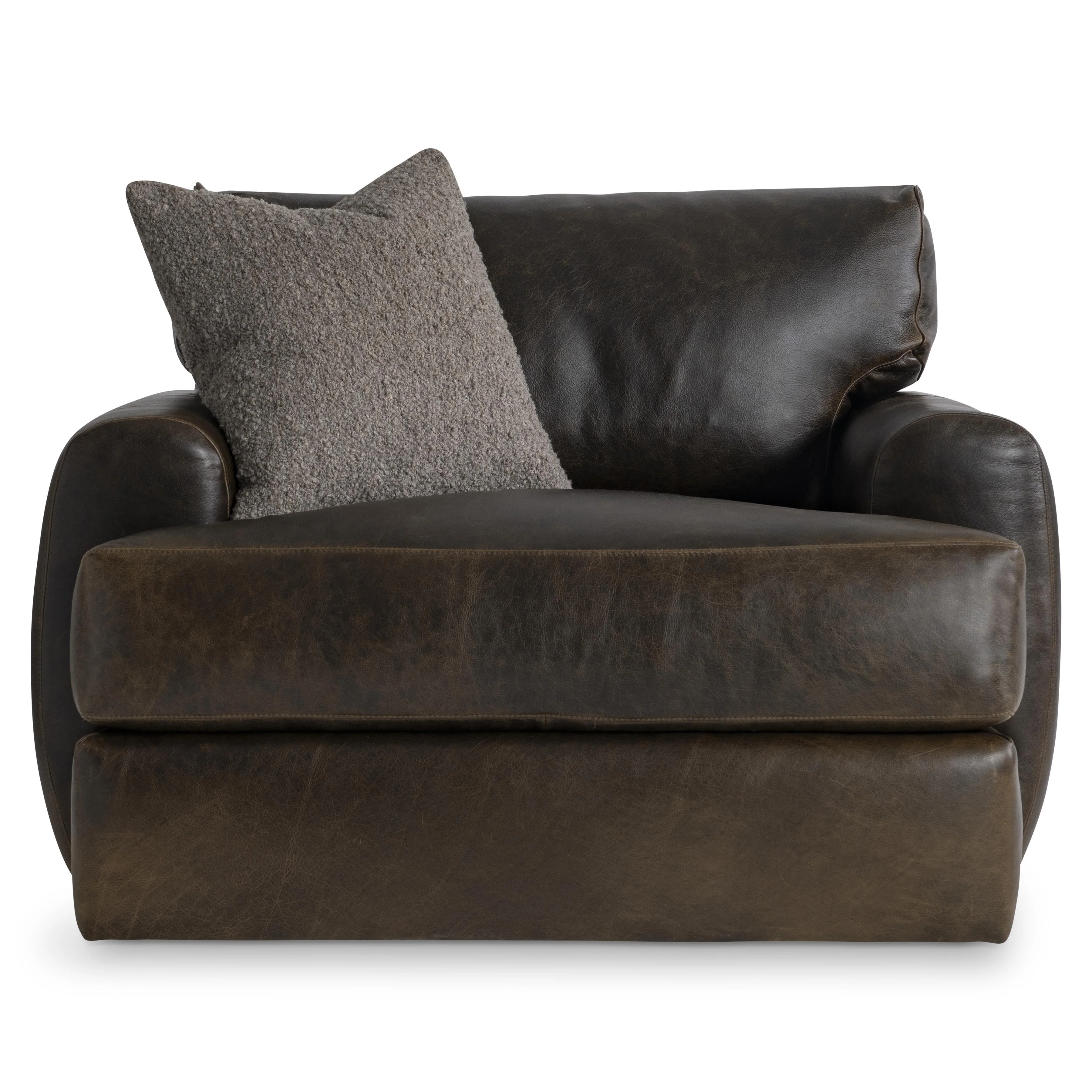 Cameron Brown Leather Swivel Chair - Image 2