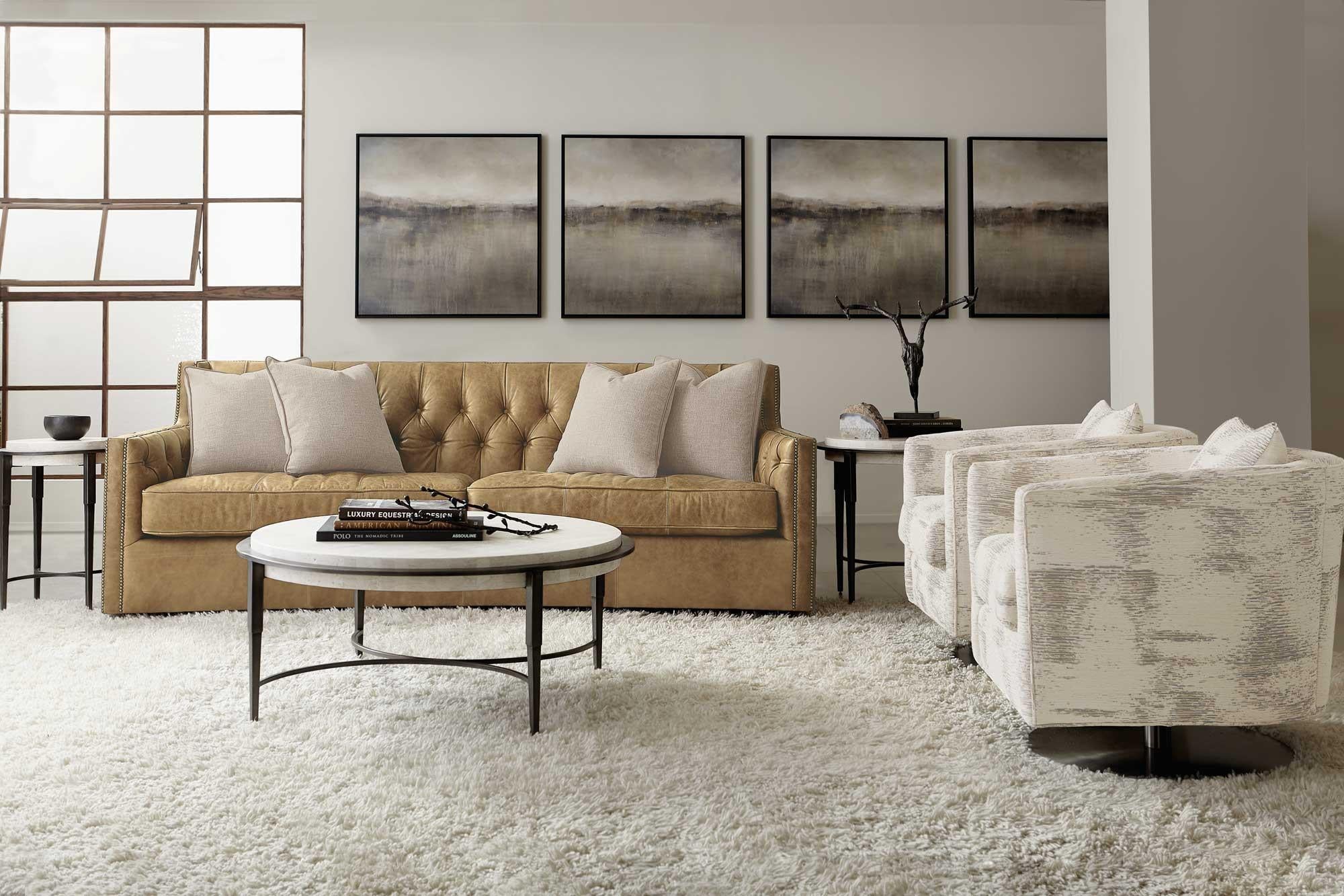 Candace Brown Leather Sofa - Image 3