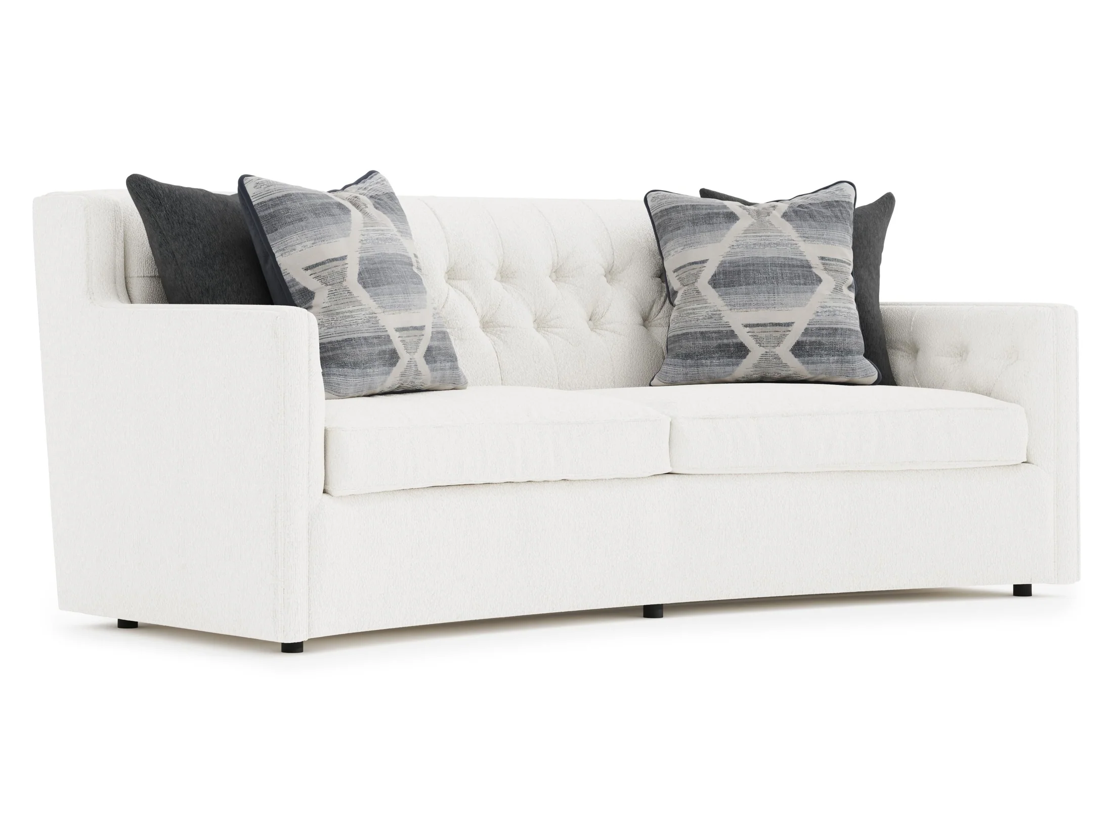Candace White/Cream Fabric Sofa (89" W)