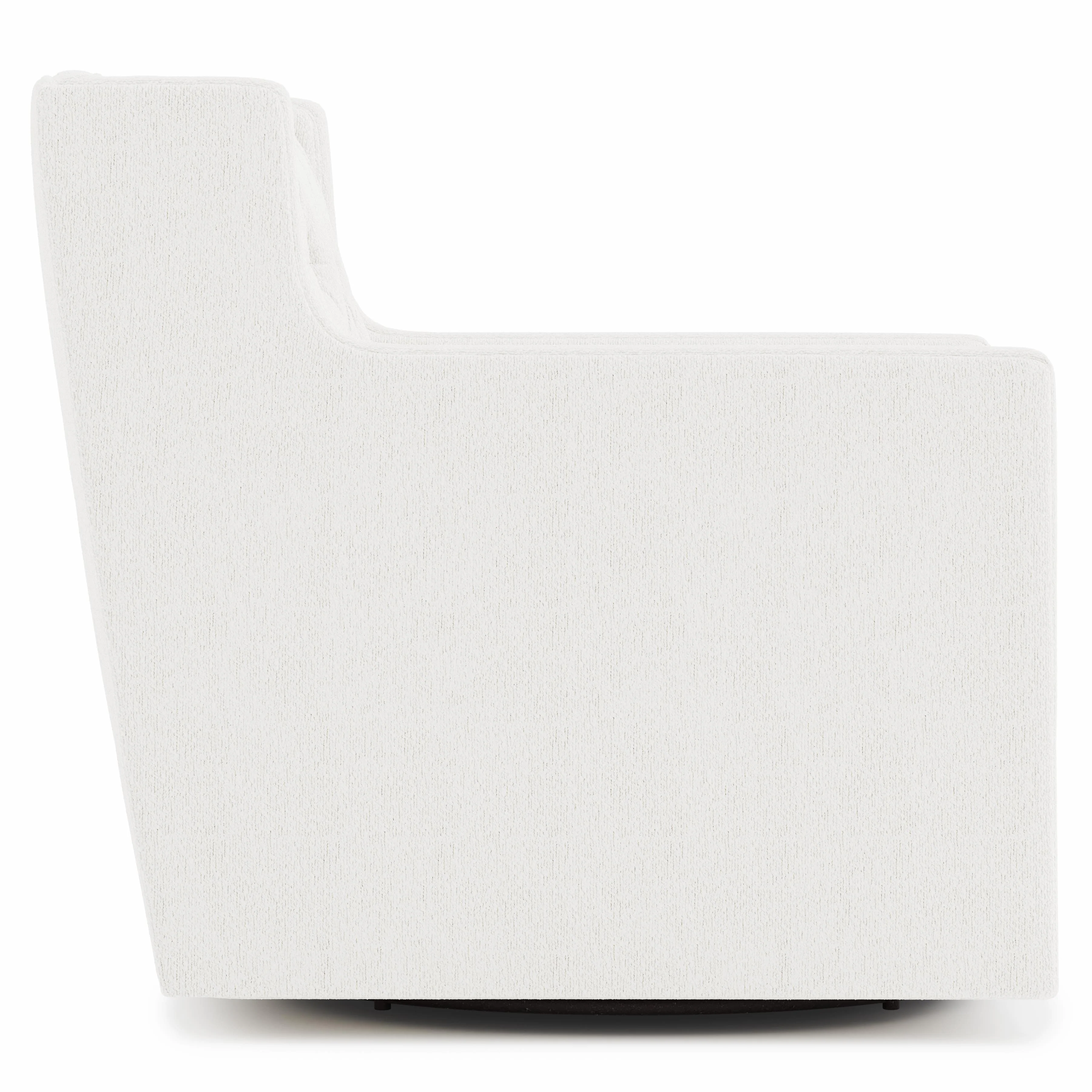 Candace White/Cream Fabric Swivel Chair - Image 2