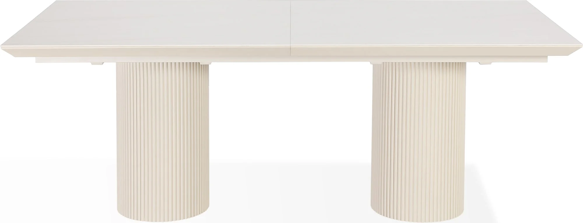 Cannon Sintered Stone/Ivory Double Pedestal Extension Dining Table - Image 9