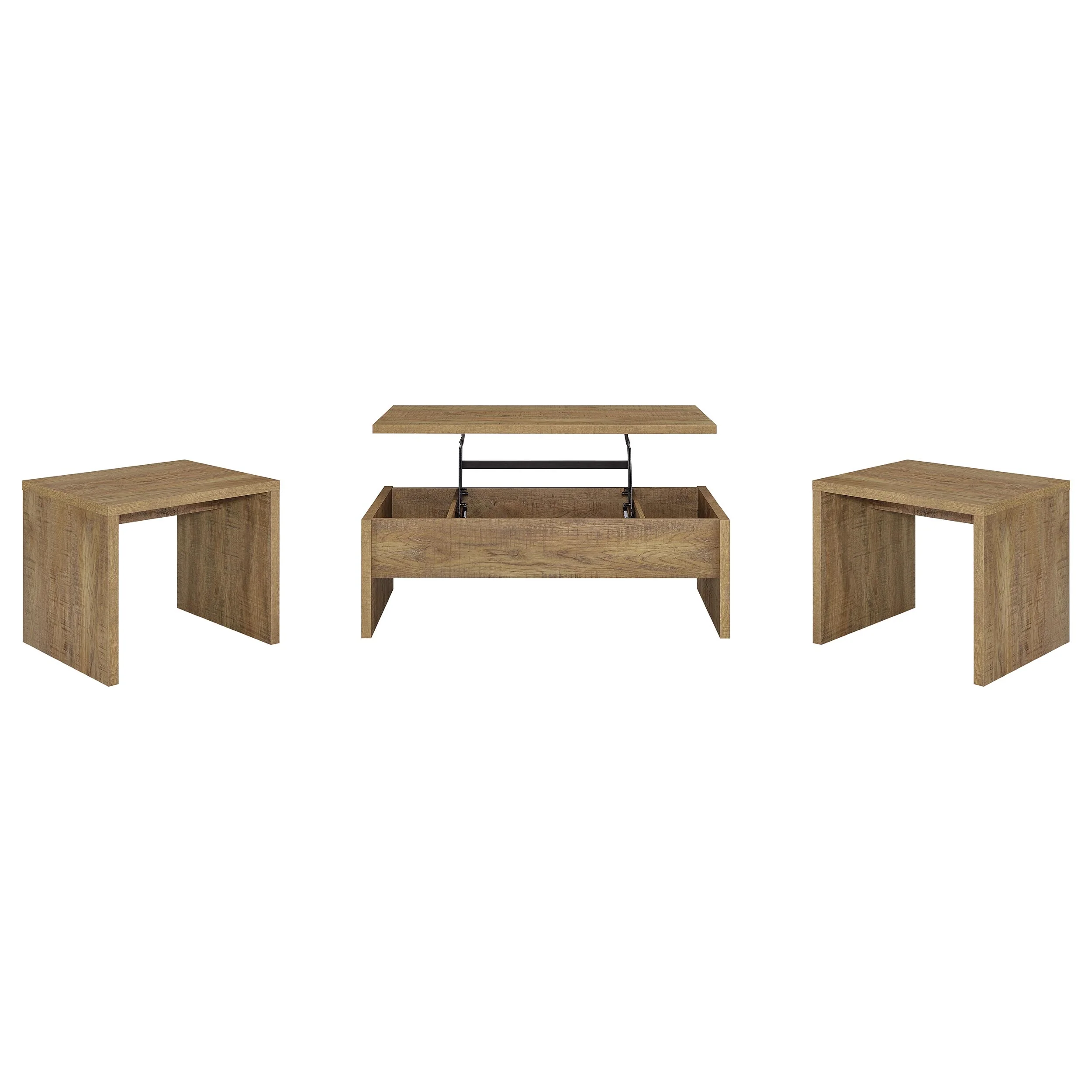 Canoga Mango 3-piece Lift Top Cocktail Coffee Table Set - Image 2
