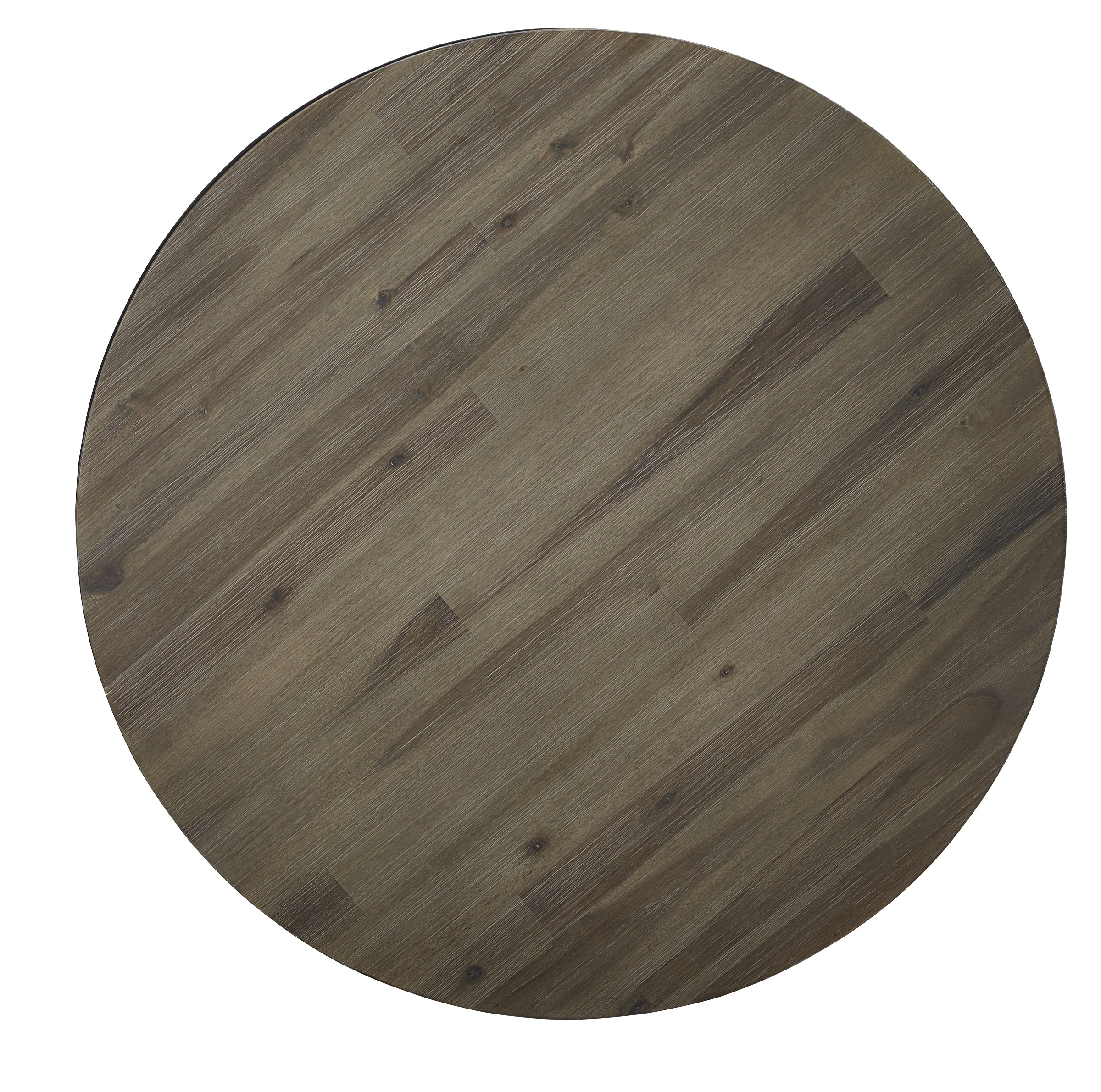 Canyon Solid Wood and Metal Round End Table in Washed Grey - Image 5