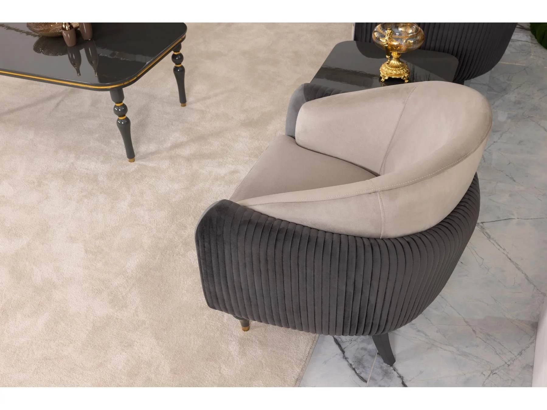 Capella Beige/Gray Living Room Set - Image 9