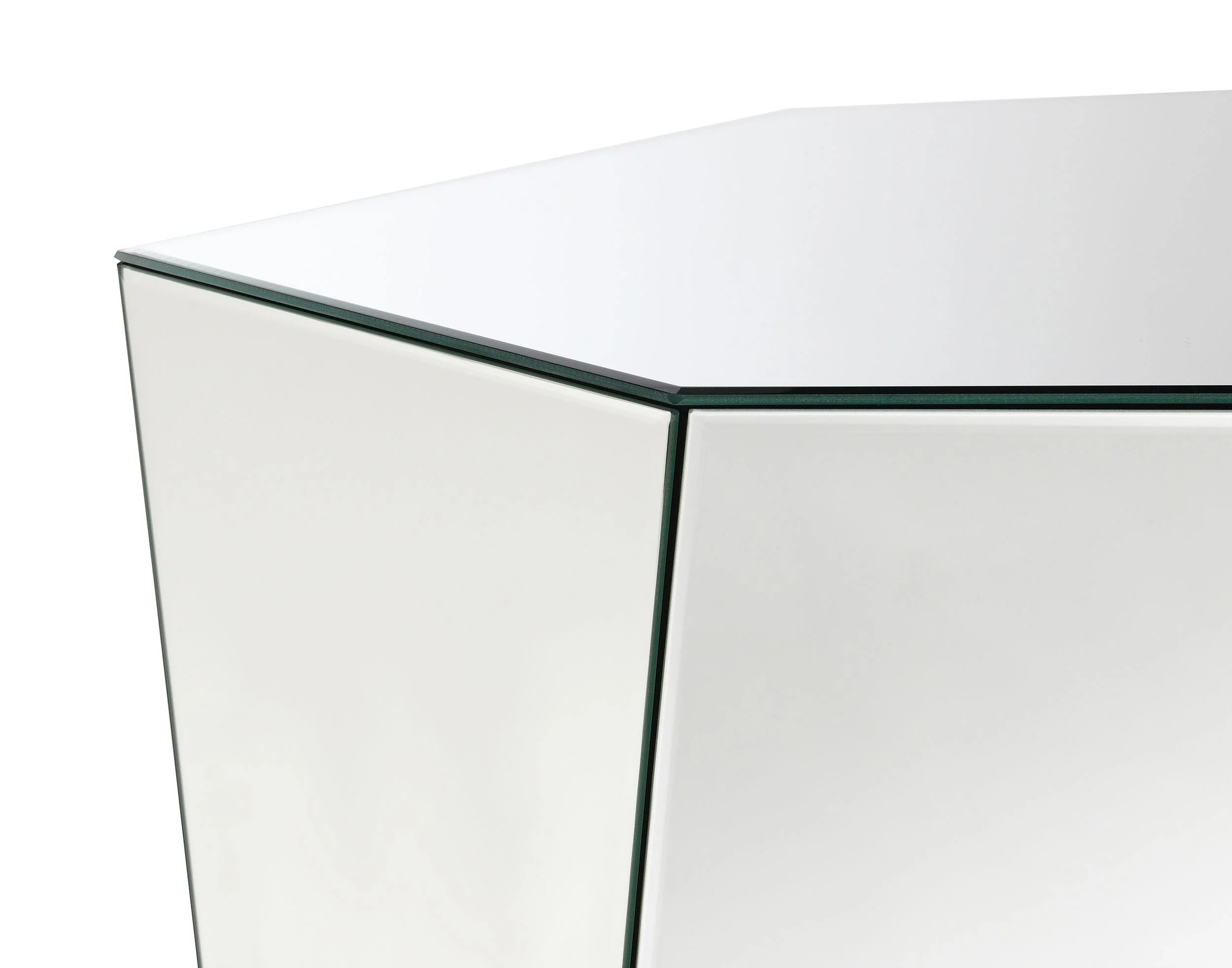 Capella Silver 2-piece Mirrored Coffee and End Table Set - Image 4