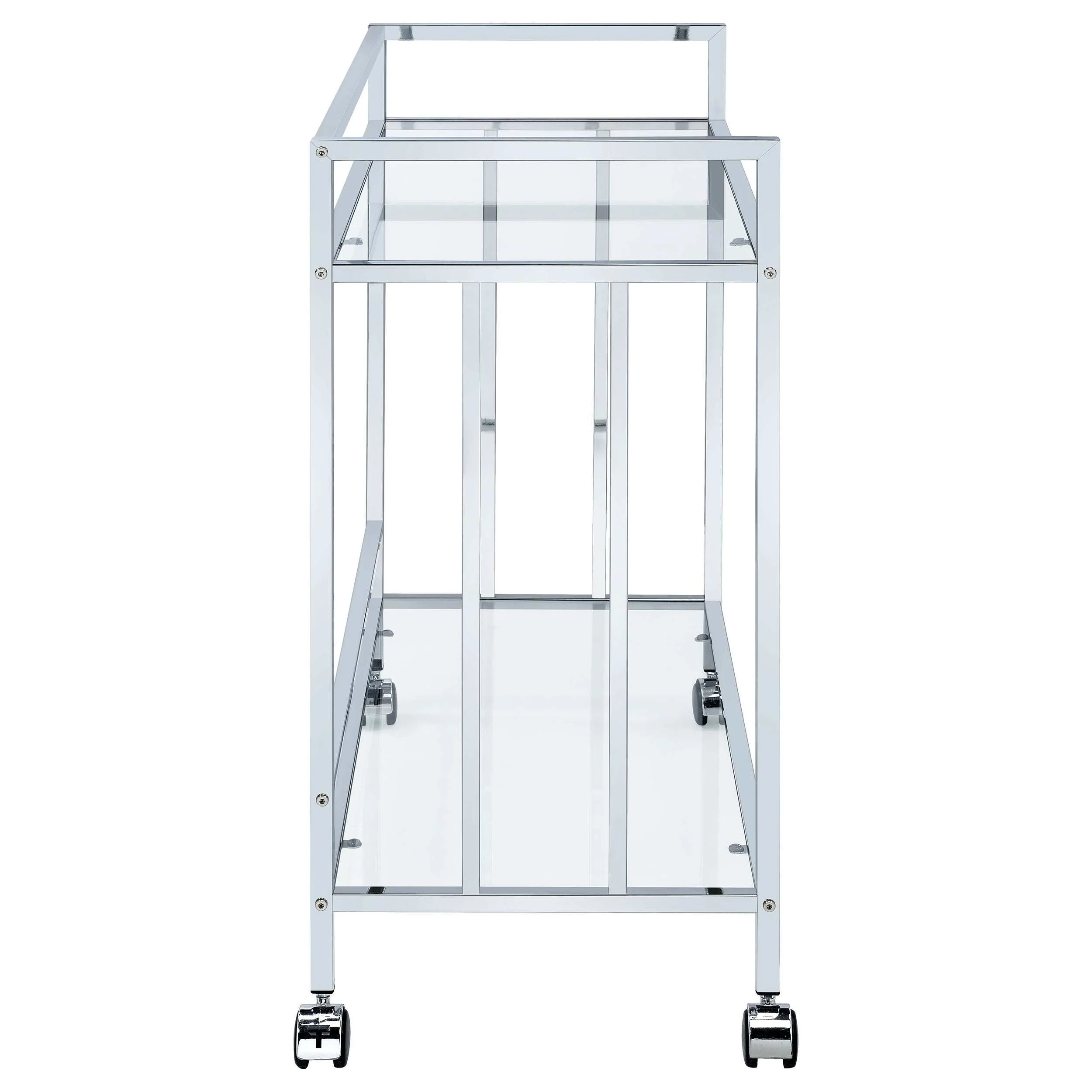 Cara Clear Glass / Chrome Bar Cart - Image 7