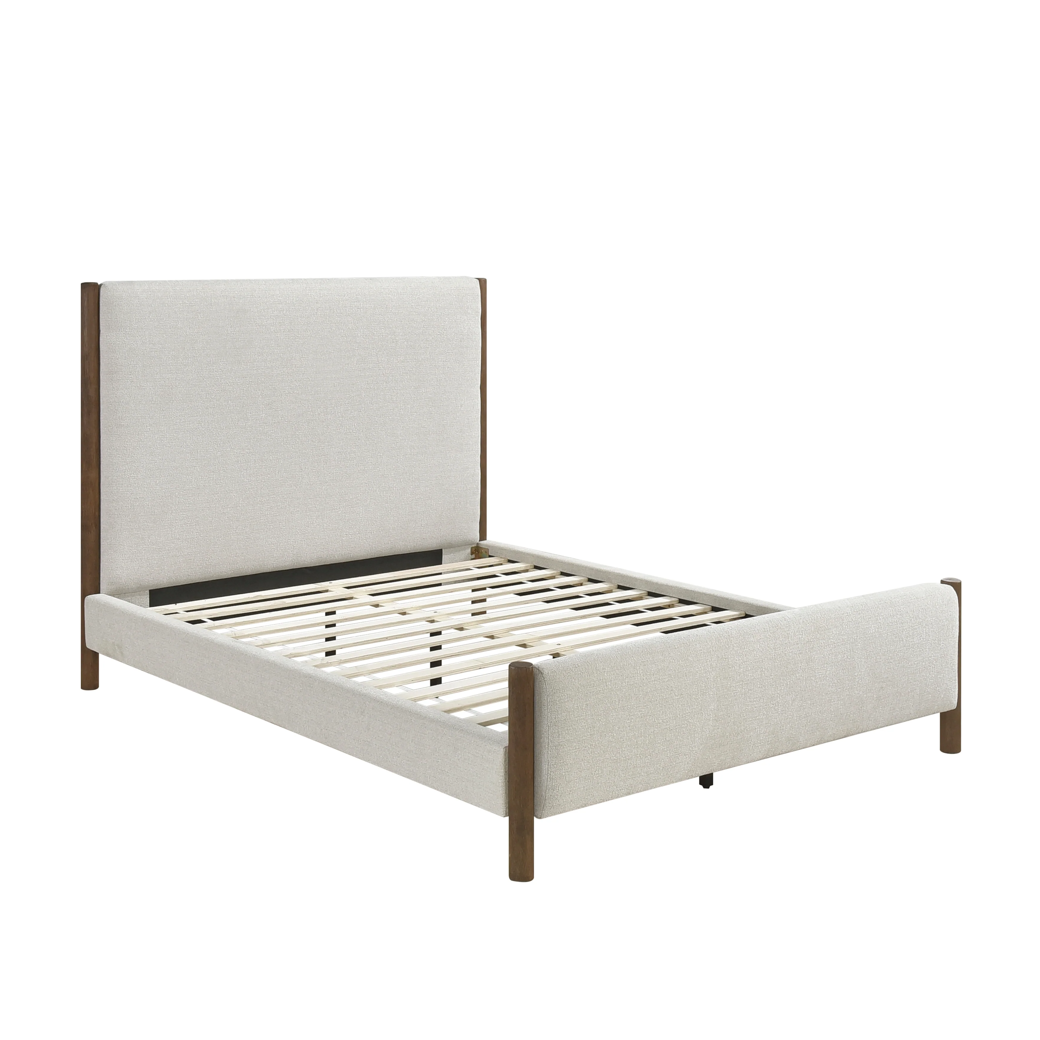 Caramel Oak / Beige Queen Platform Bed - Image 4