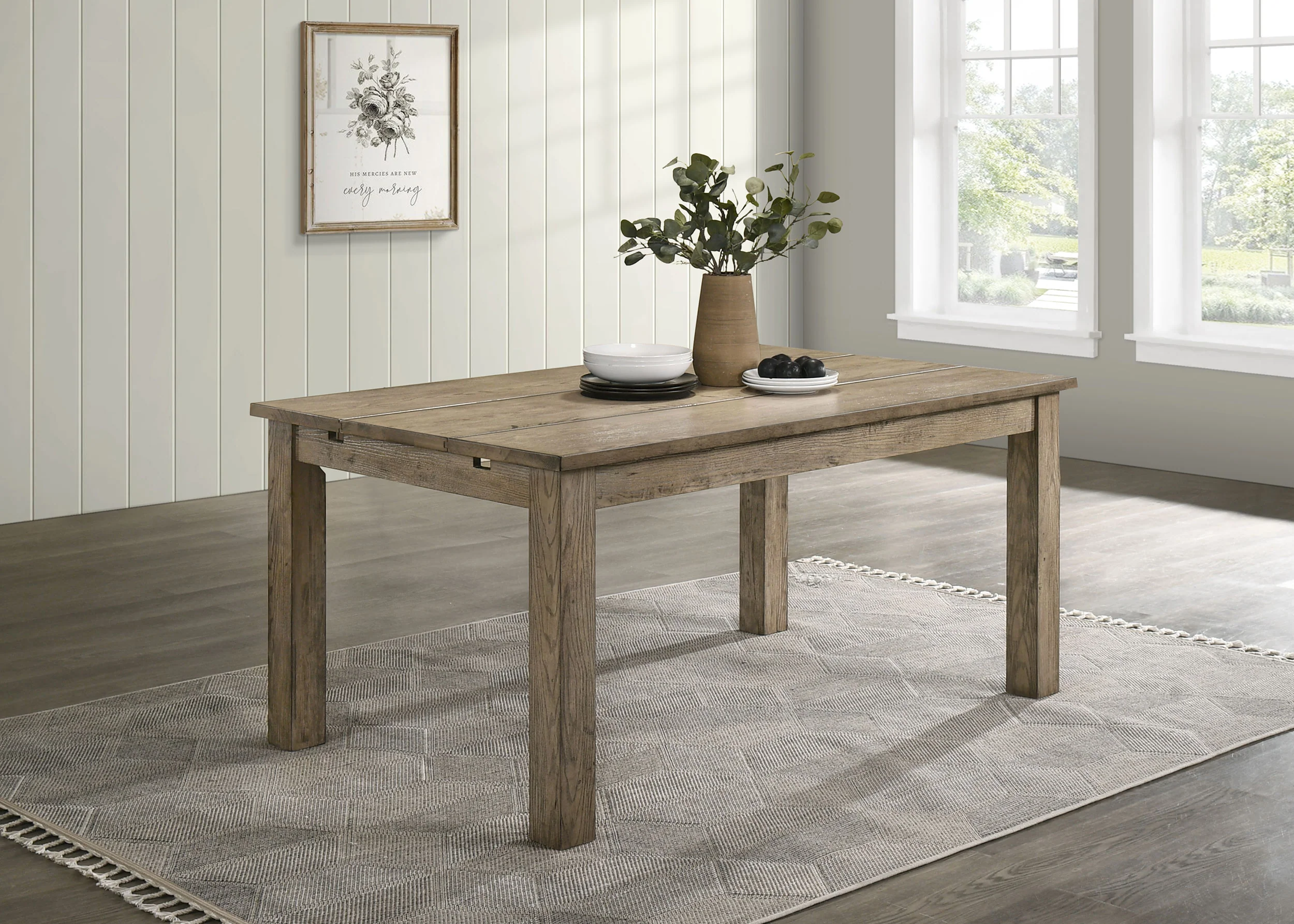 Cardova Vineyard Oak 87-inch Solid Wood Extension Dining Table - Image 3
