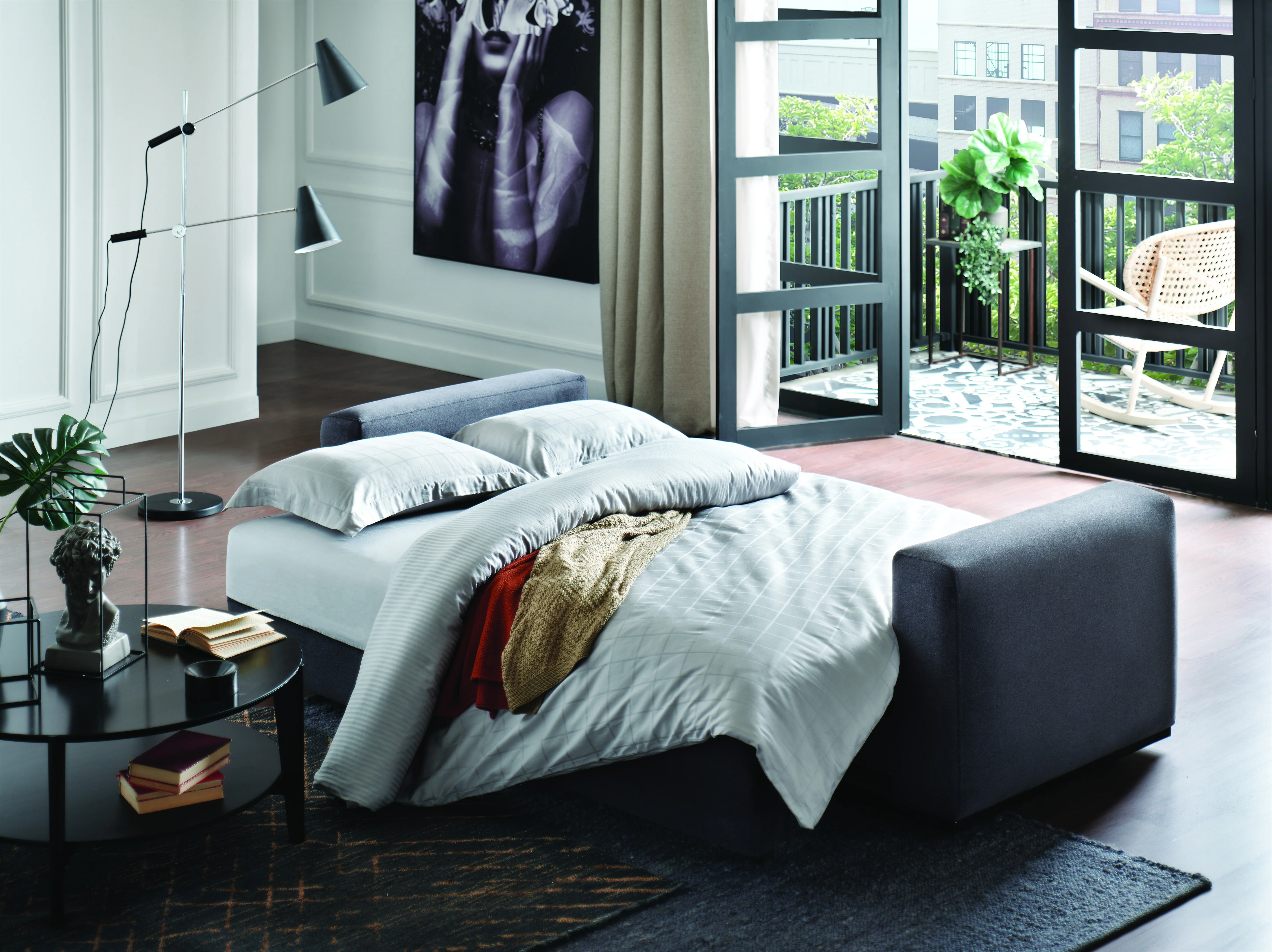 Carino Gray Flannel Sofa Bed - Image 4