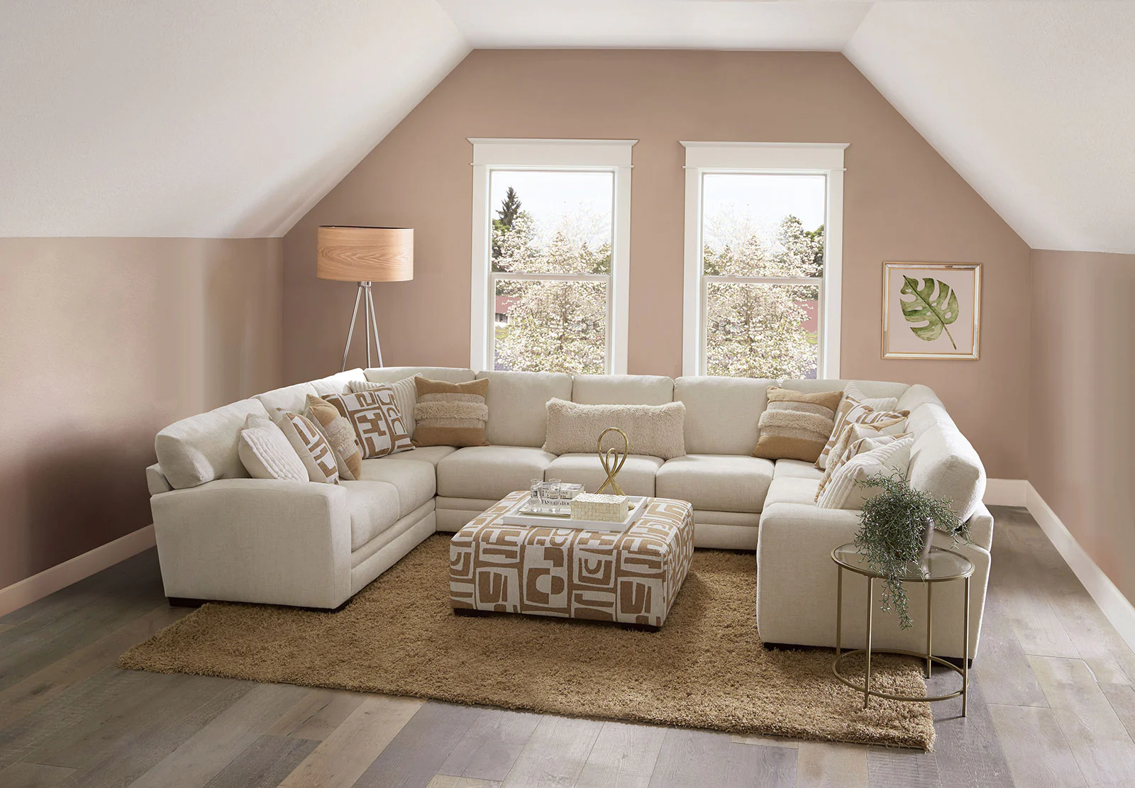 Carleton Ivory/Tan Ottoman - Image 2